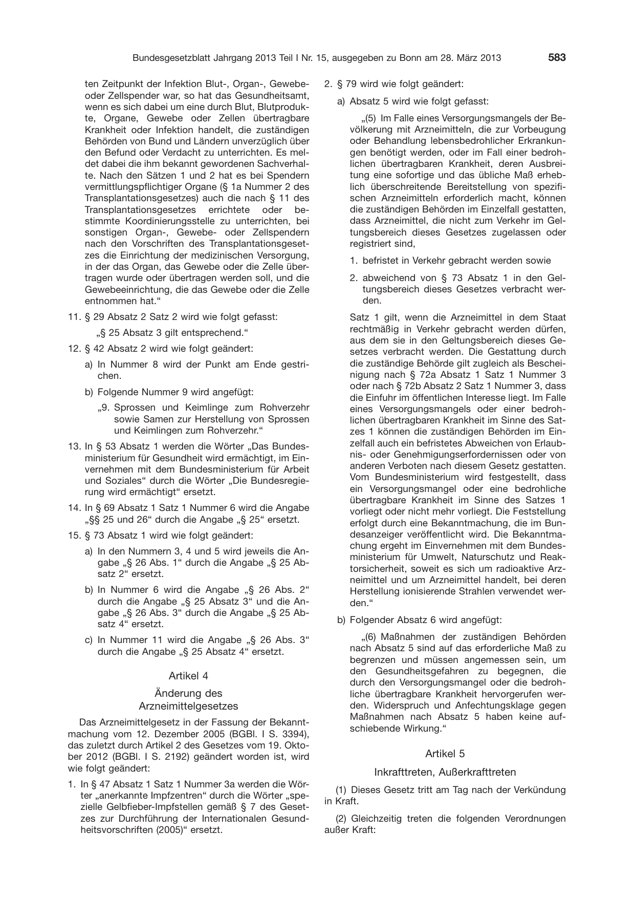 BGBl. 2013, Seite 583 — Originalseite als Abbildung