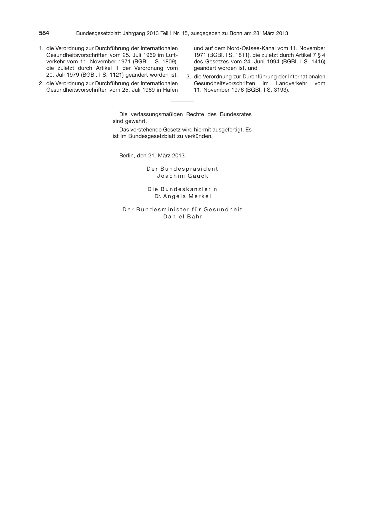 BGBl. 2013, Seite 584 — Originalseite als Abbildung