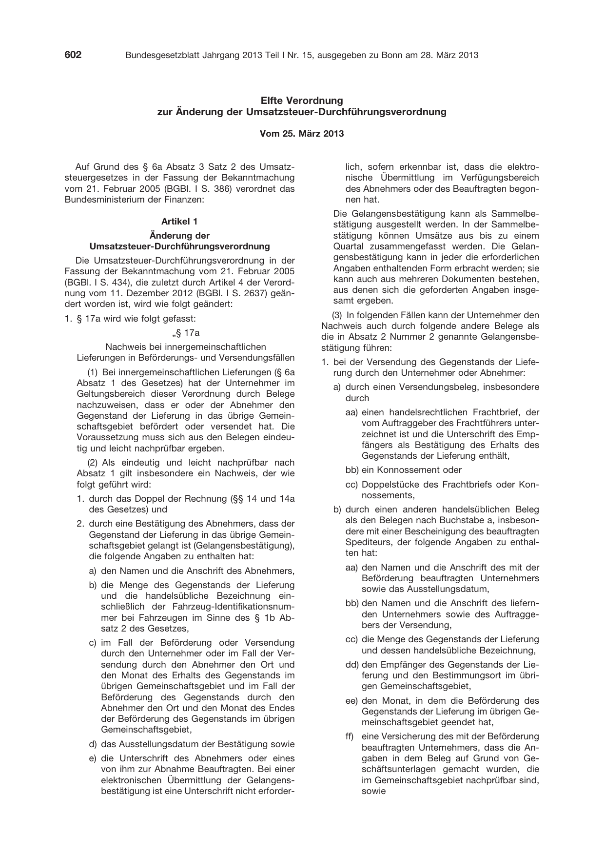 BGBl. 2013, Seite 602 — Originalseite als Abbildung