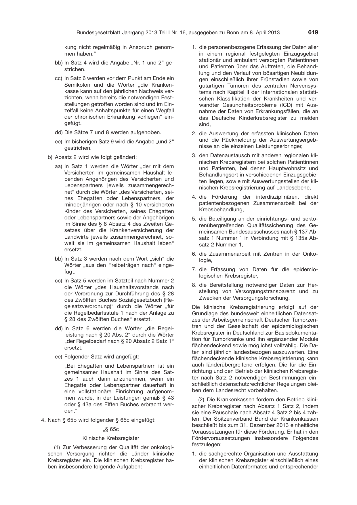 BGBl. 2013, Seite 619 — Originalseite als Abbildung