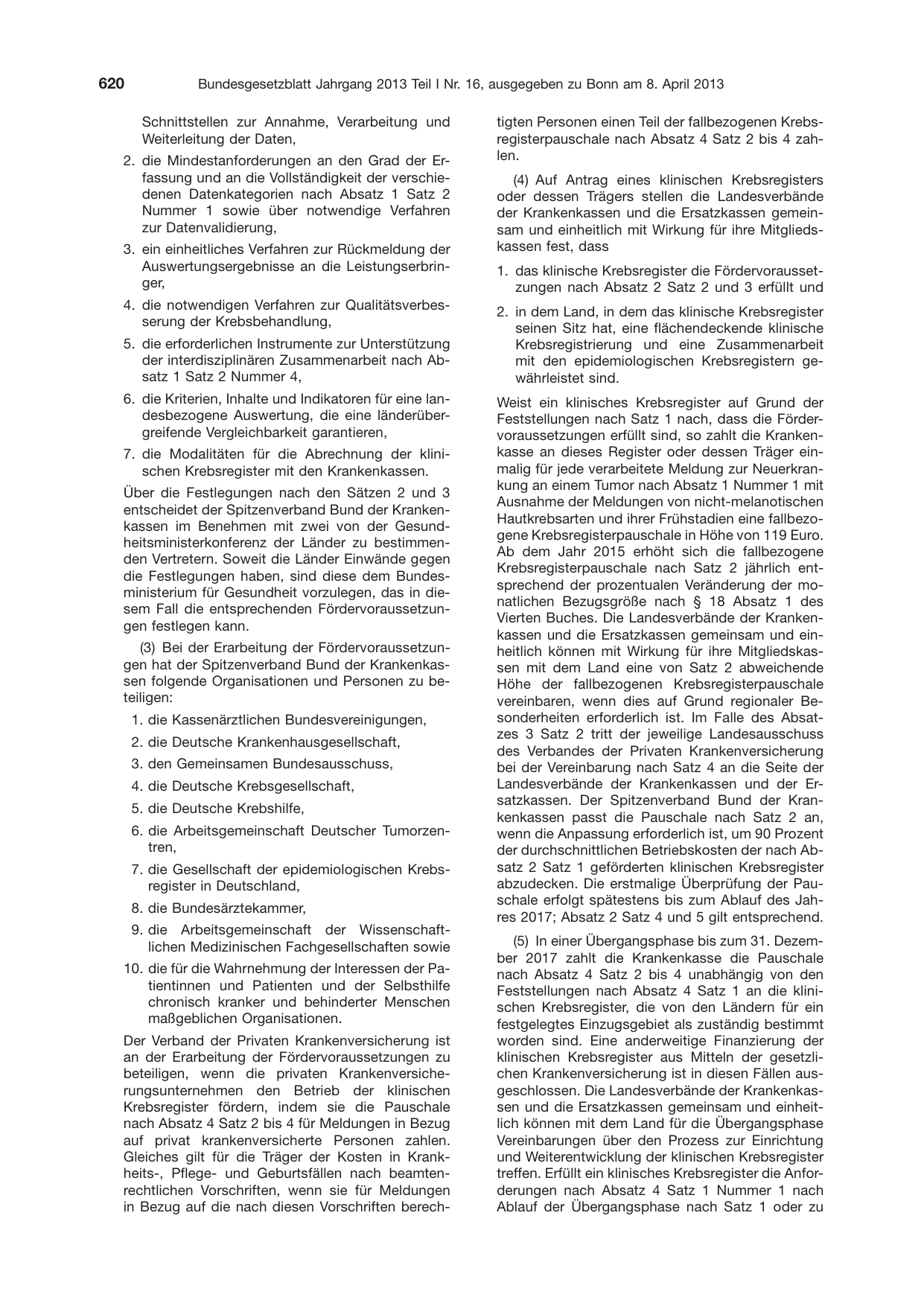 BGBl. 2013, Seite 620 — Originalseite als Abbildung