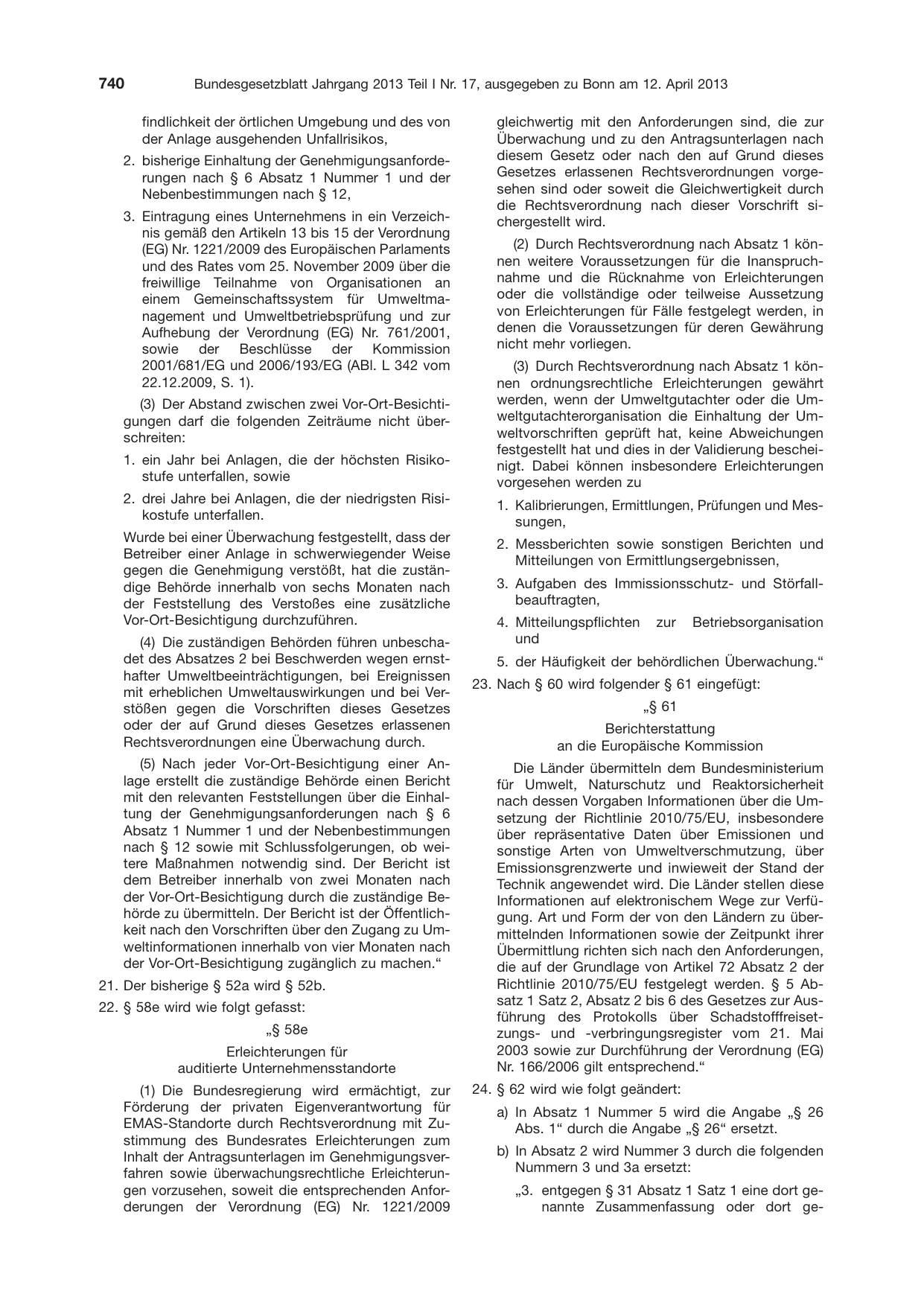 BGBl. 2013, Seite 740 — Originalseite als Abbildung