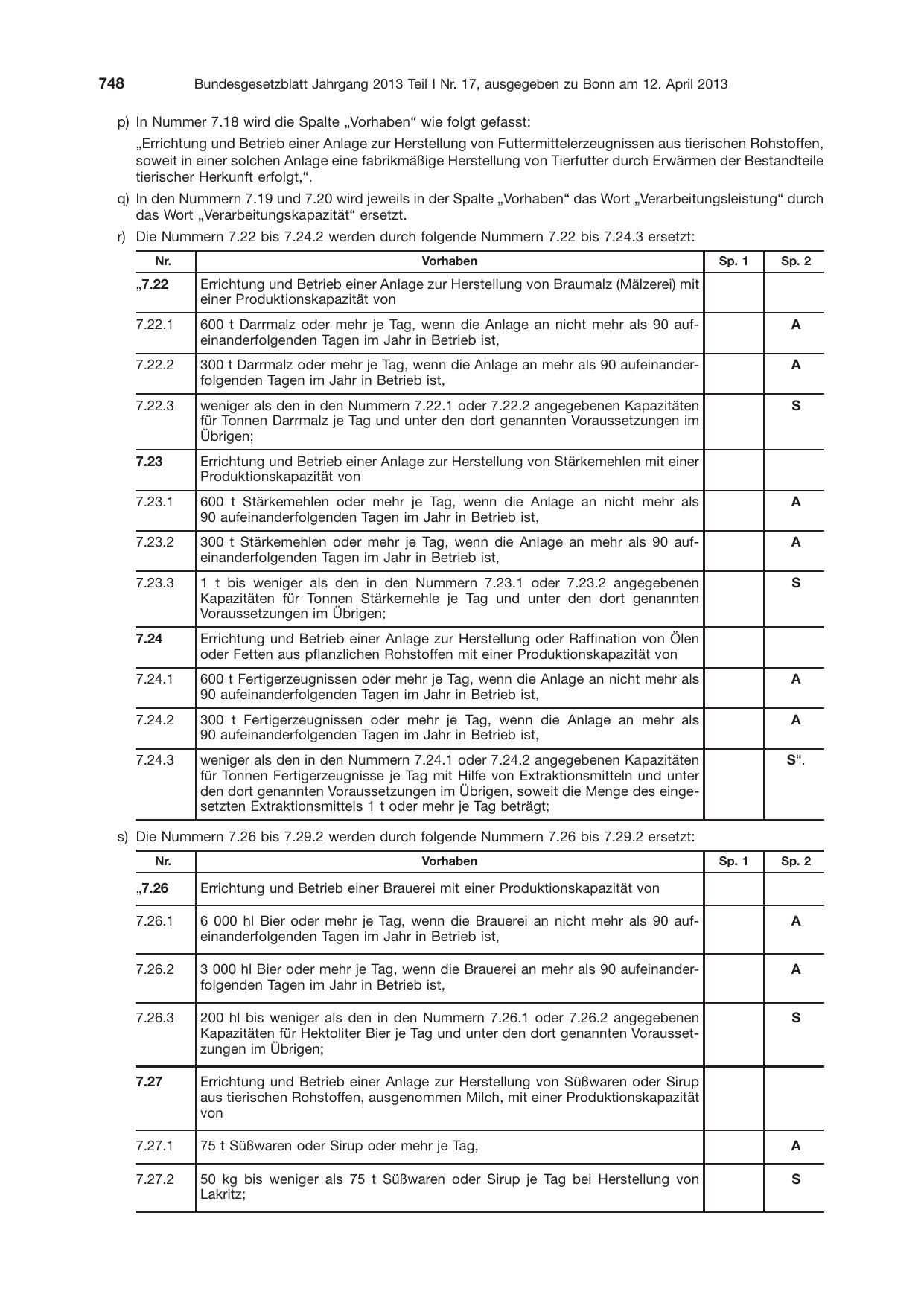 BGBl. 2013, Seite 748 — Originalseite als Abbildung
