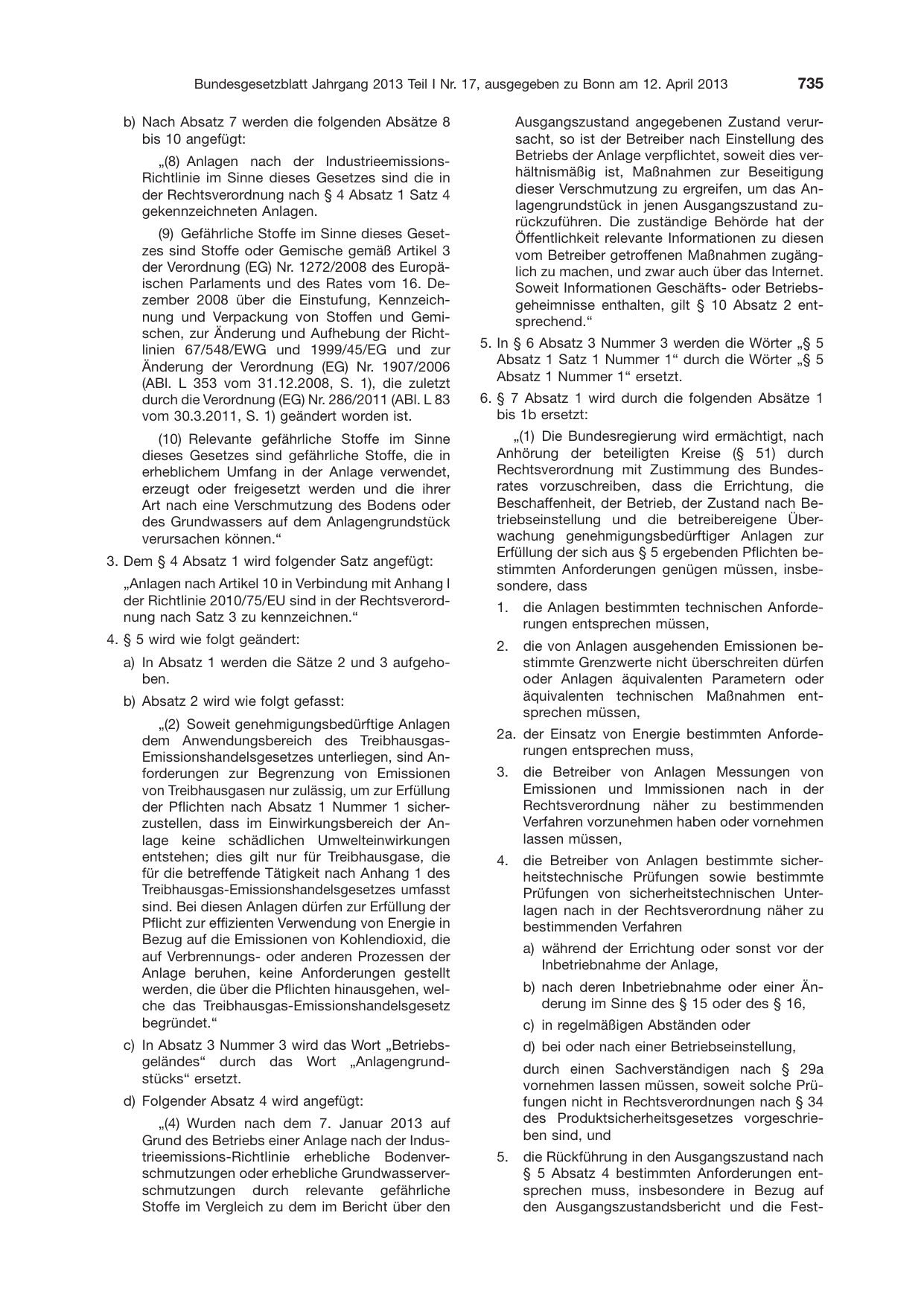 BGBl. 2013, Seite 735 — Originalseite als Abbildung