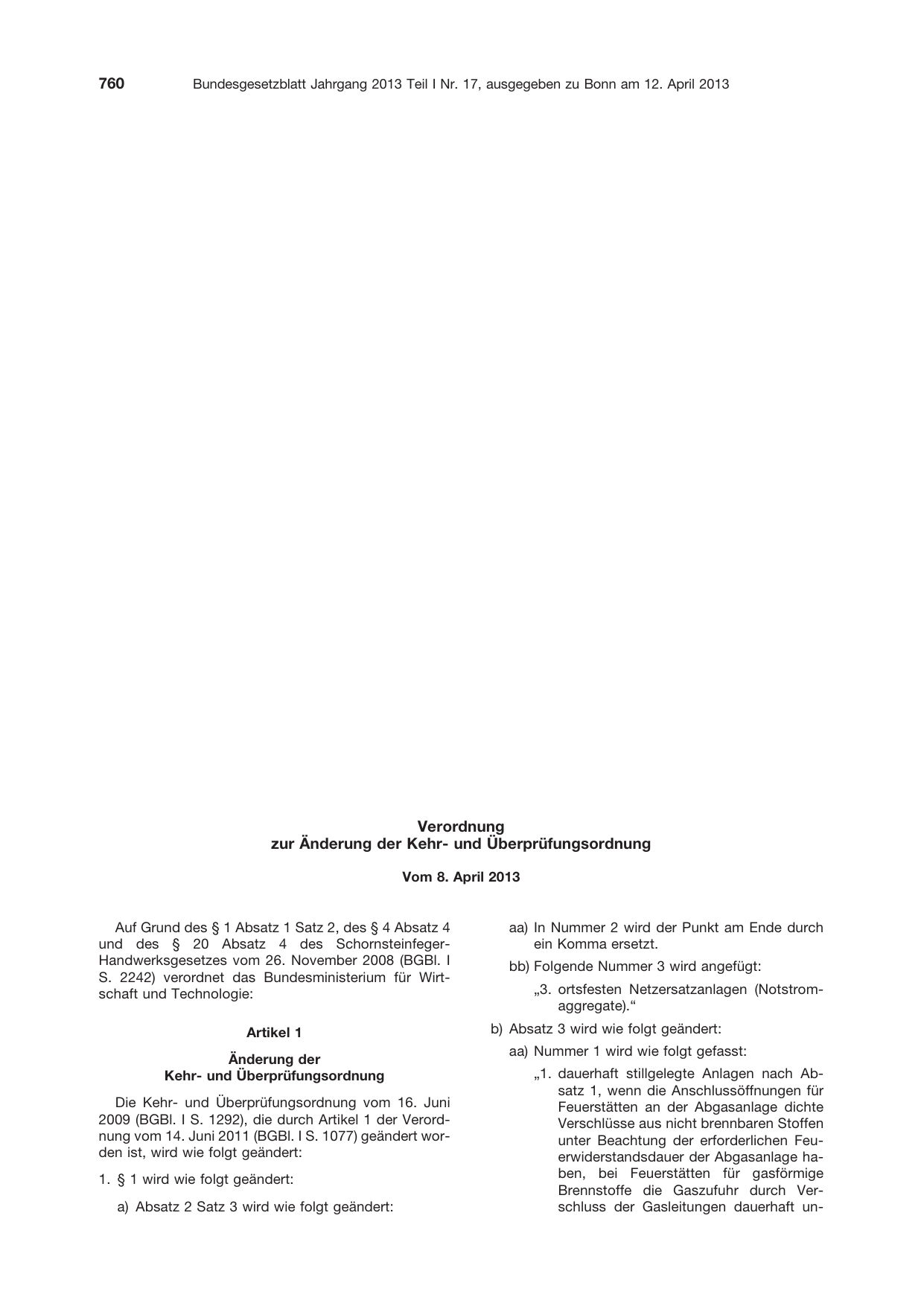 BGBl. 2013, Seite 760 — Originalseite als Abbildung