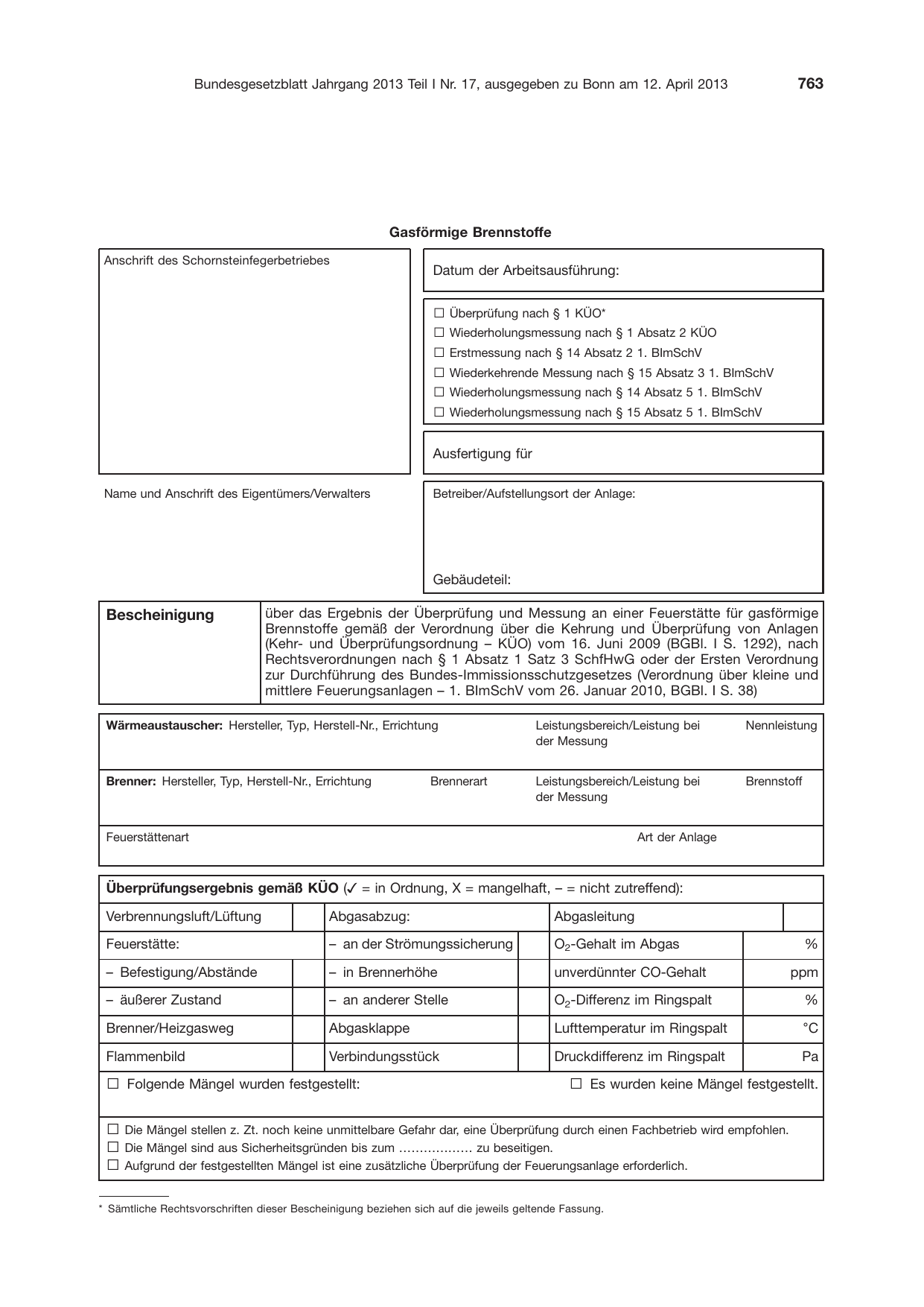 BGBl. 2013, Seite 763 — Originalseite als Abbildung