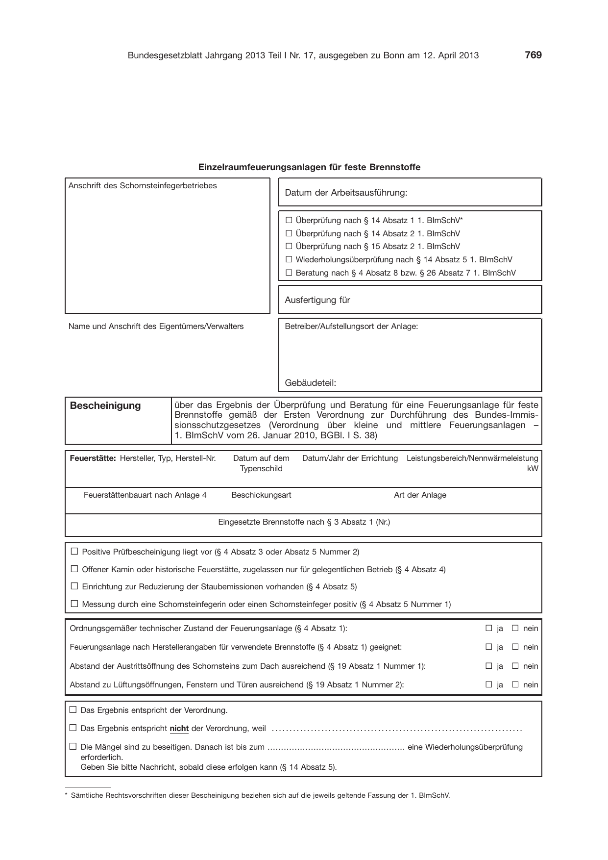 BGBl. 2013, Seite 769 — Originalseite als Abbildung