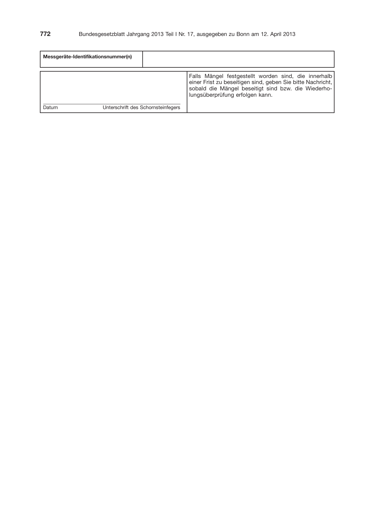 BGBl. 2013, Seite 772 — Originalseite als Abbildung