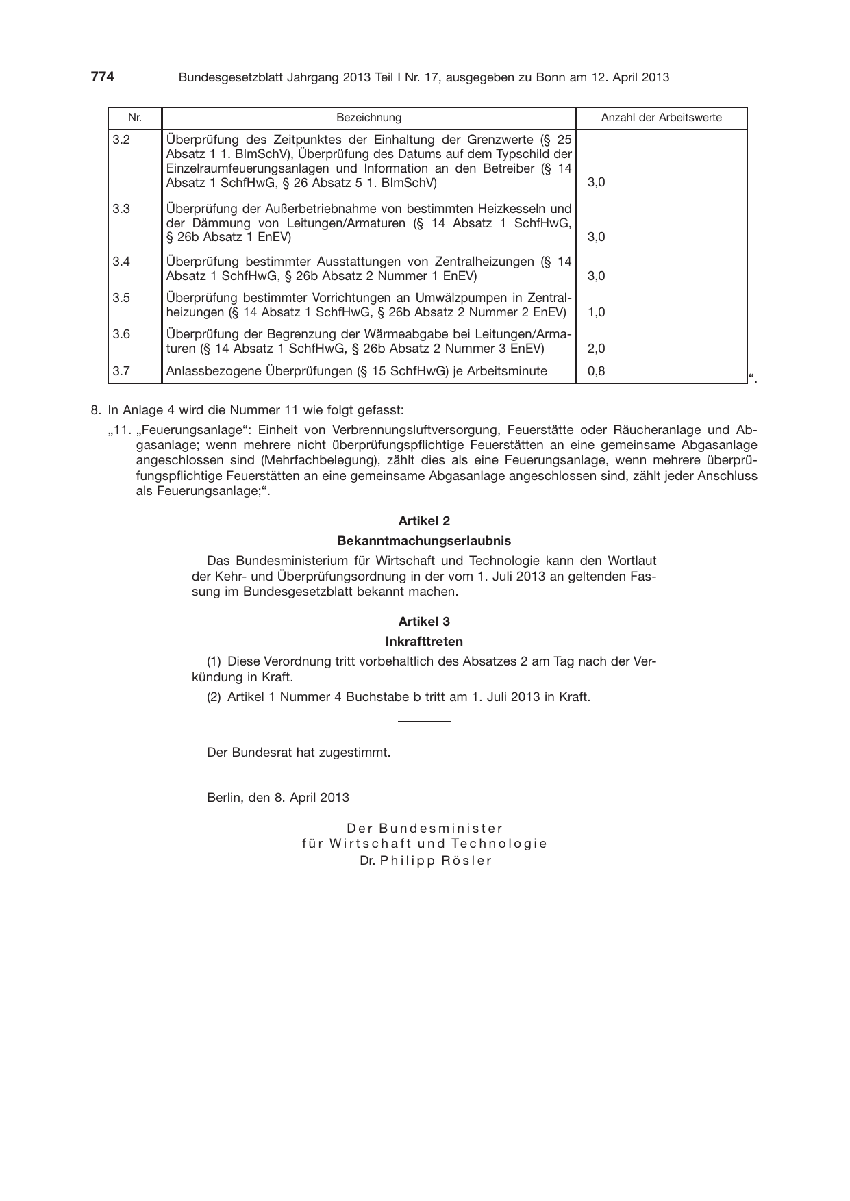 BGBl. 2013, Seite 774 — Originalseite als Abbildung