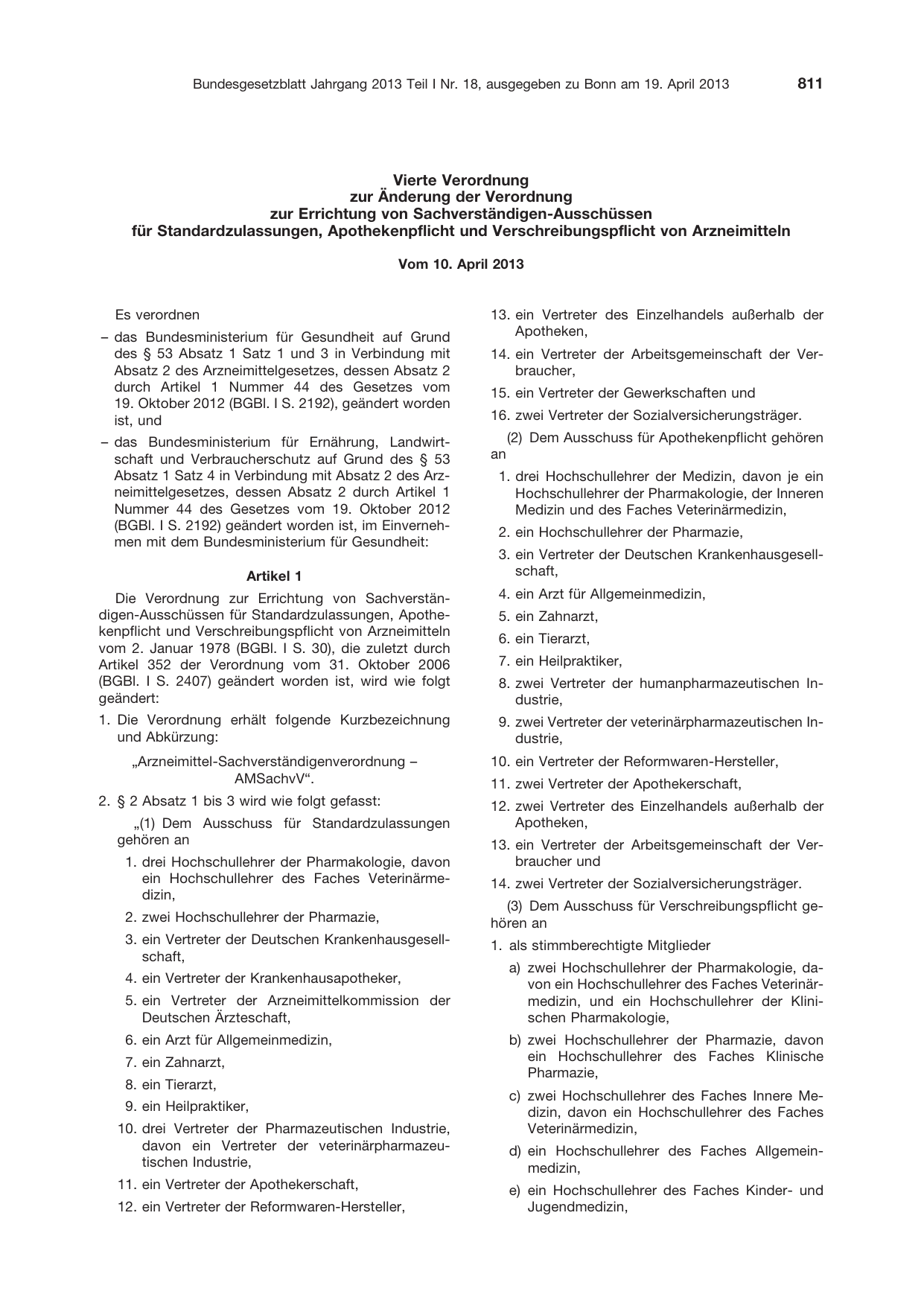 BGBl. 2013, Seite 811 — Originalseite als Abbildung