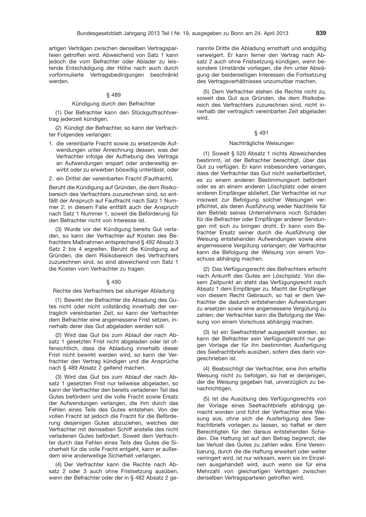 BGBl. 2013, Seite 839 — Originalseite als Abbildung