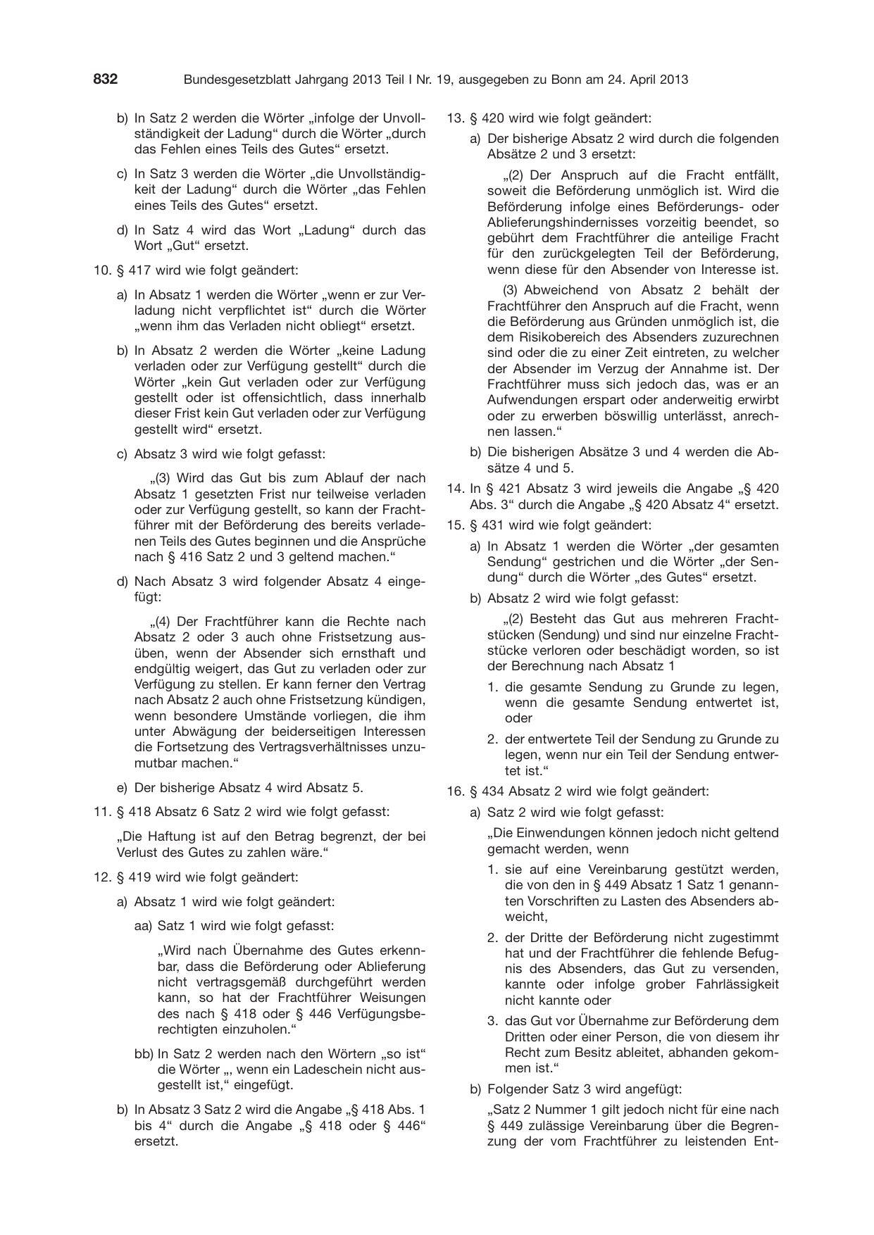 BGBl. 2013, Seite 832 — Originalseite als Abbildung