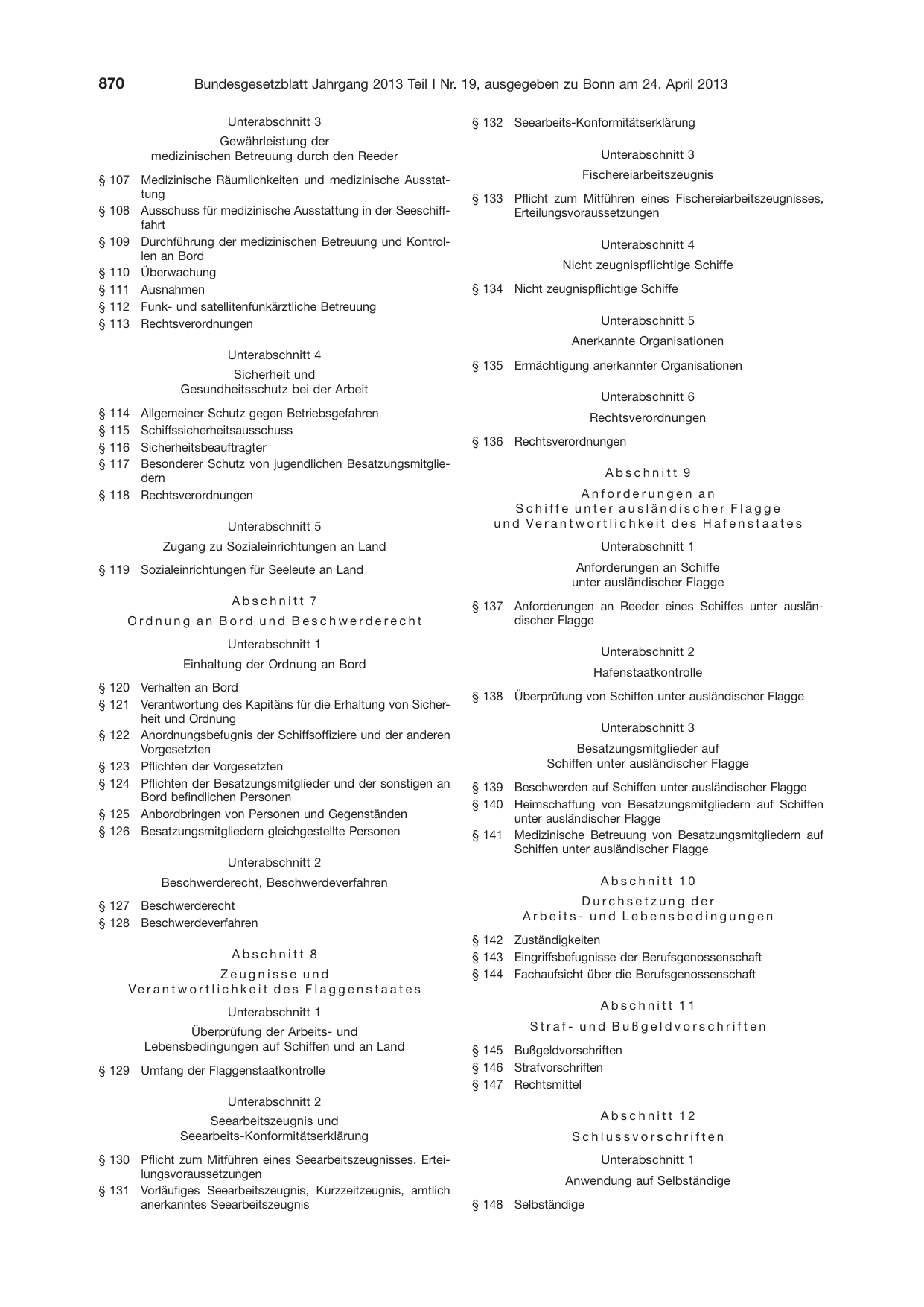 BGBl. 2013, Seite 870 — Originalseite als Abbildung