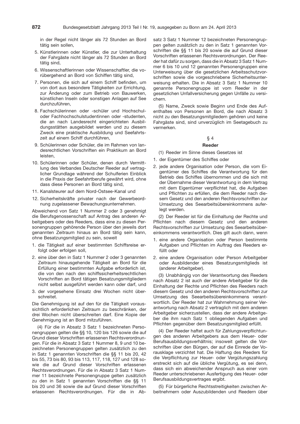 BGBl. 2013, Seite 872 — Originalseite als Abbildung