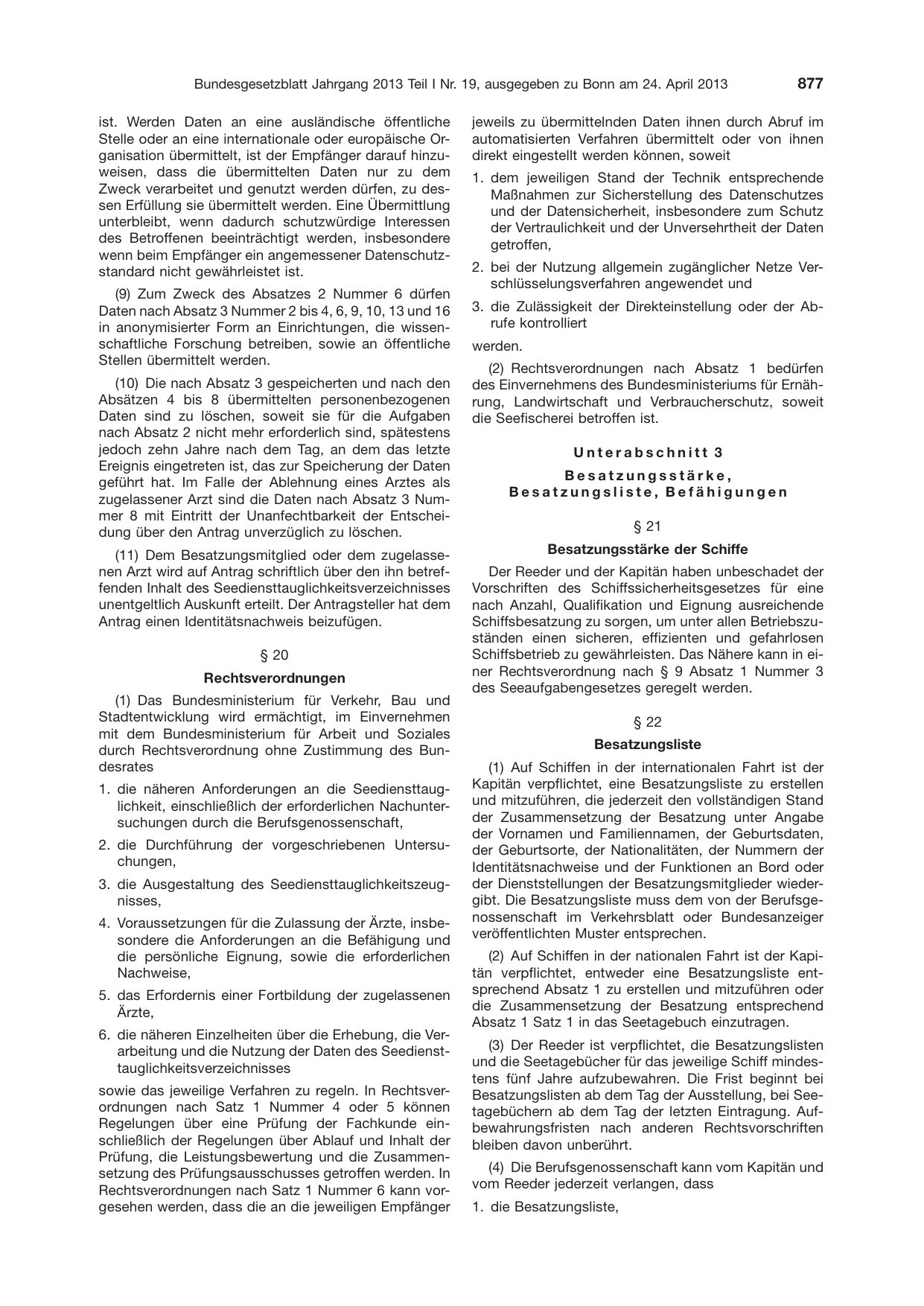BGBl. 2013, Seite 877 — Originalseite als Abbildung