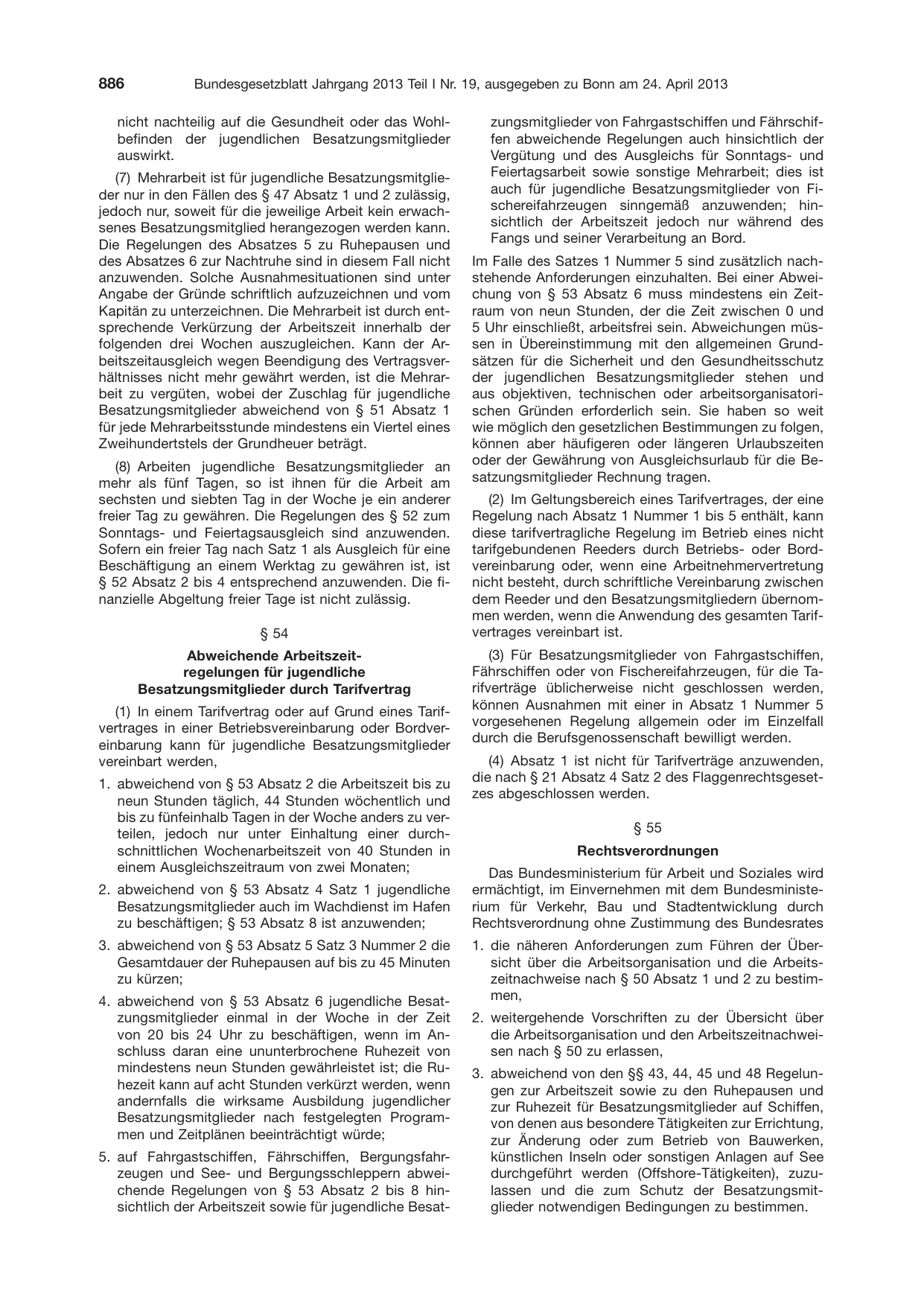 BGBl. 2013, Seite 886 — Originalseite als Abbildung