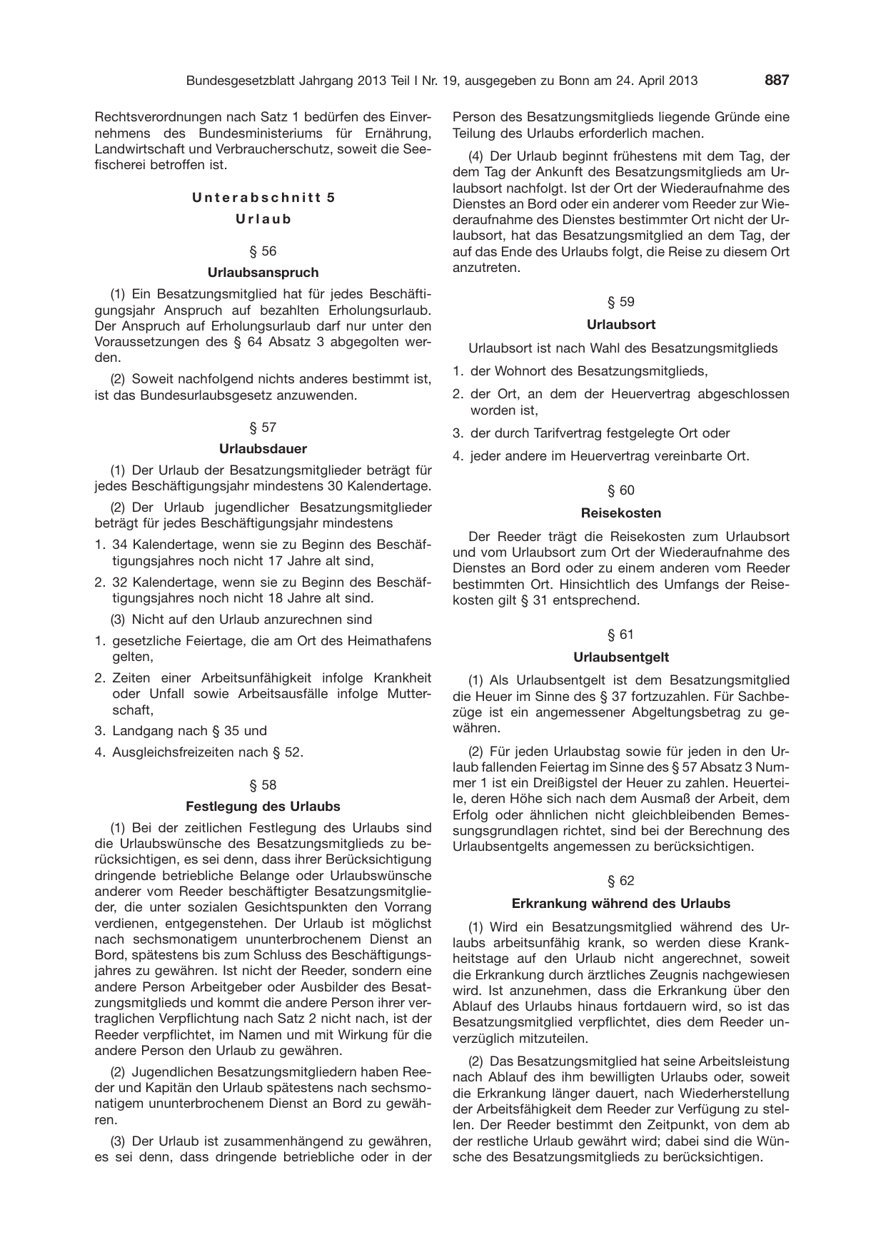 BGBl. 2013, Seite 887 — Originalseite als Abbildung