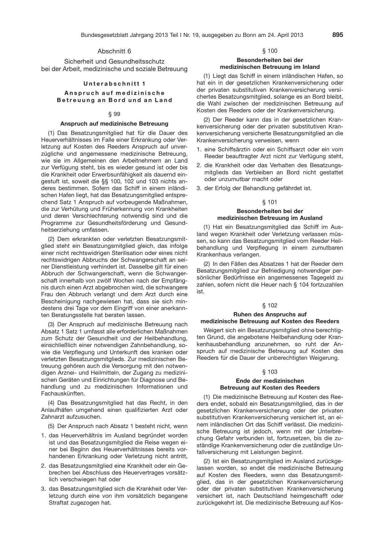 BGBl. 2013, Seite 895 — Originalseite als Abbildung