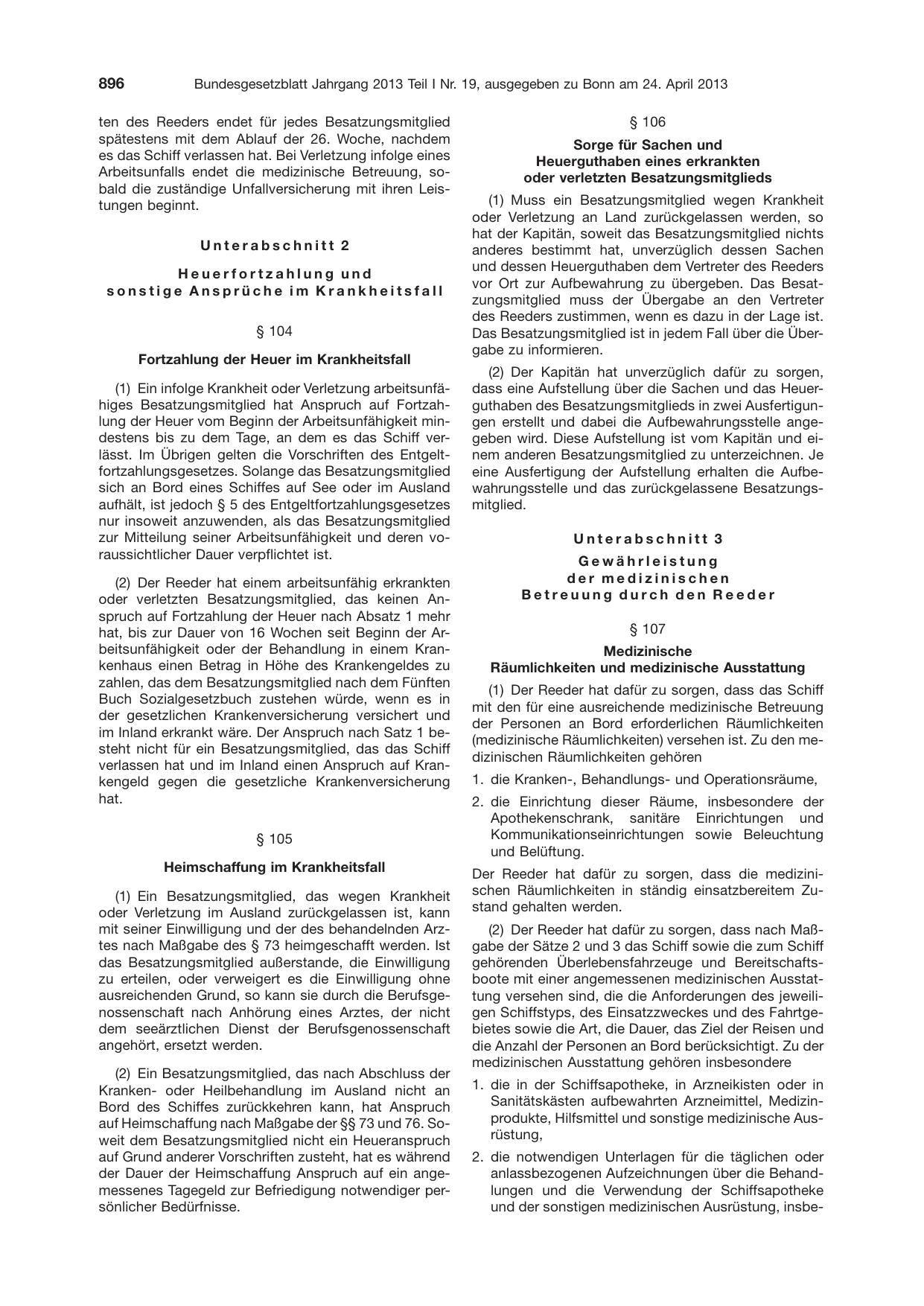 BGBl. 2013, Seite 896 — Originalseite als Abbildung