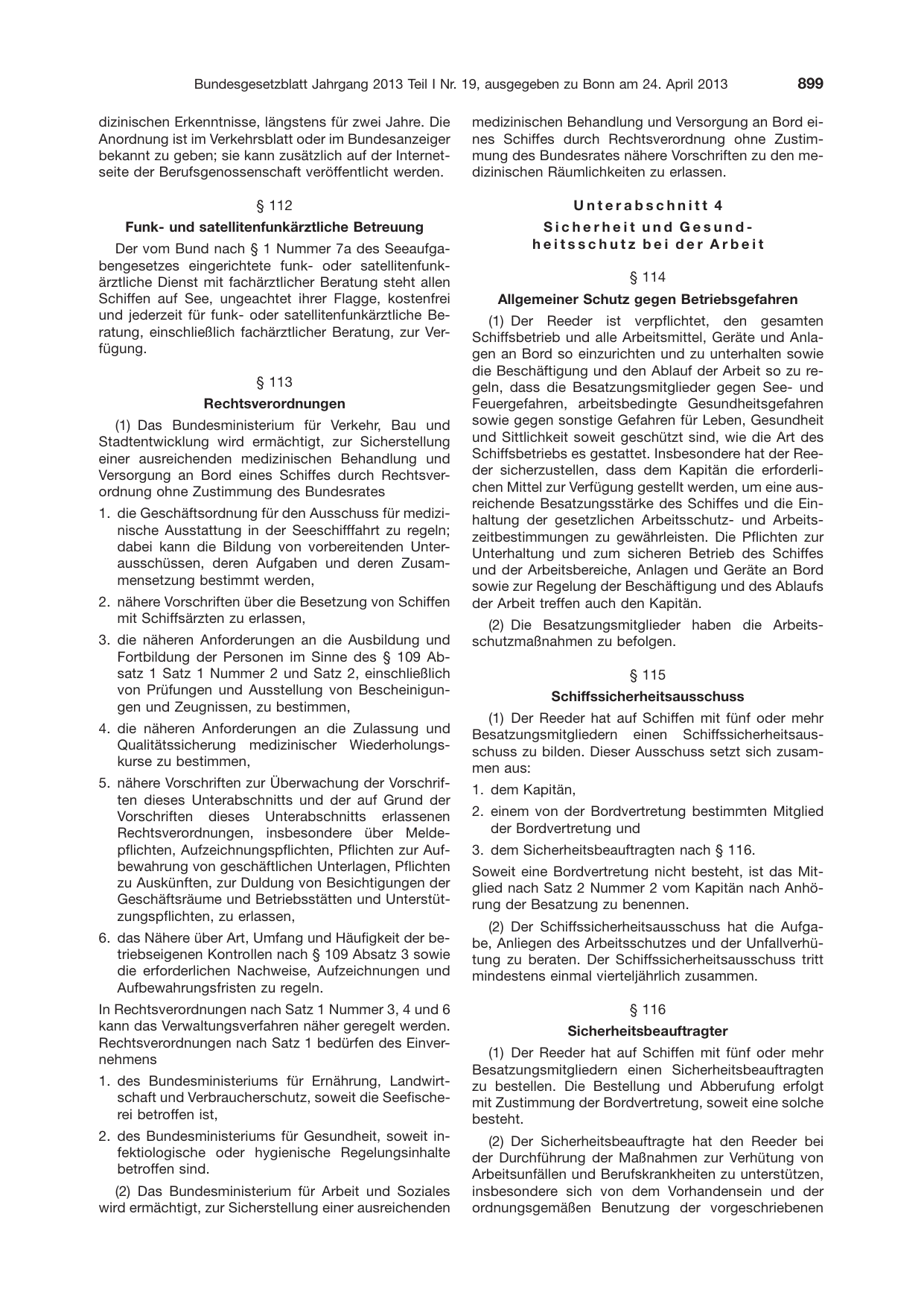 BGBl. 2013, Seite 899 — Originalseite als Abbildung