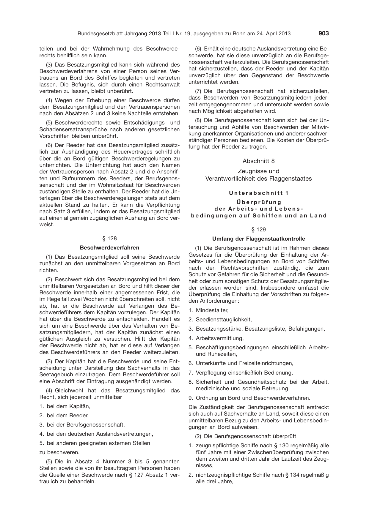 BGBl. 2013, Seite 903 — Originalseite als Abbildung