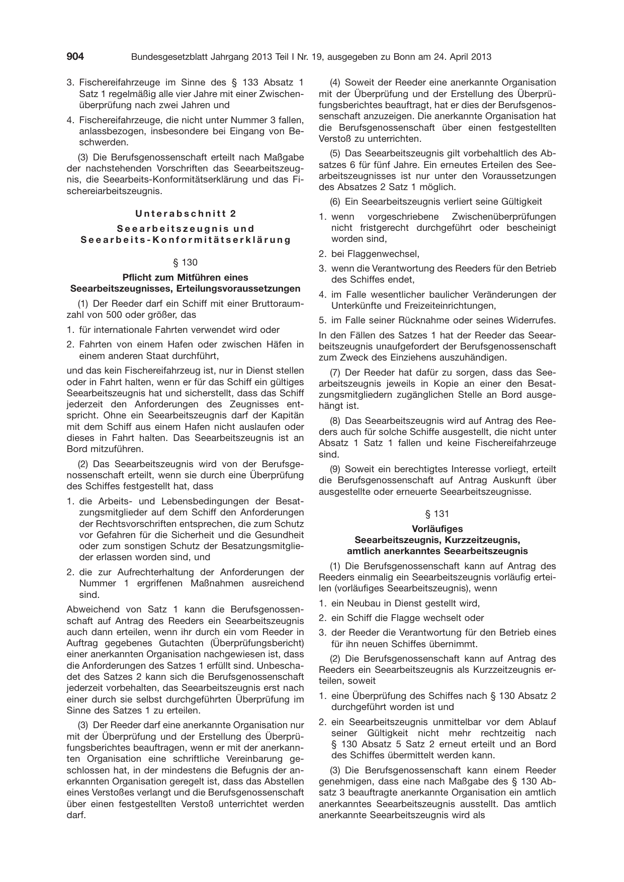 BGBl. 2013, Seite 904 — Originalseite als Abbildung