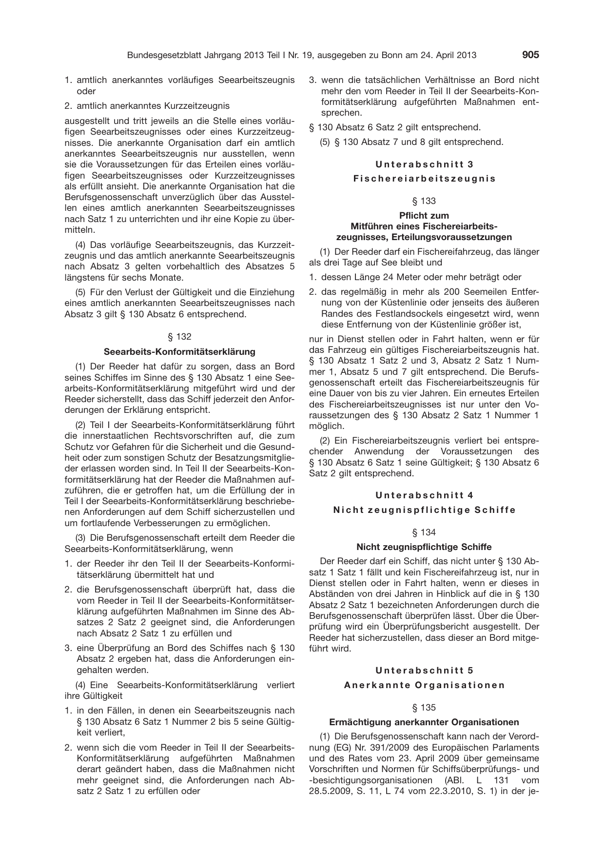 BGBl. 2013, Seite 905 — Originalseite als Abbildung