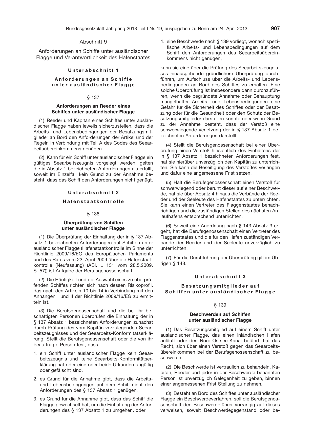 BGBl. 2013, Seite 907 — Originalseite als Abbildung