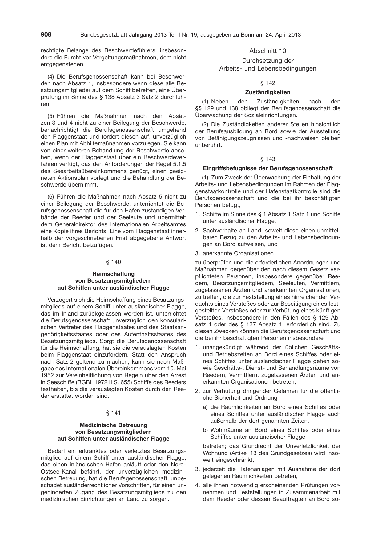 BGBl. 2013, Seite 908 — Originalseite als Abbildung