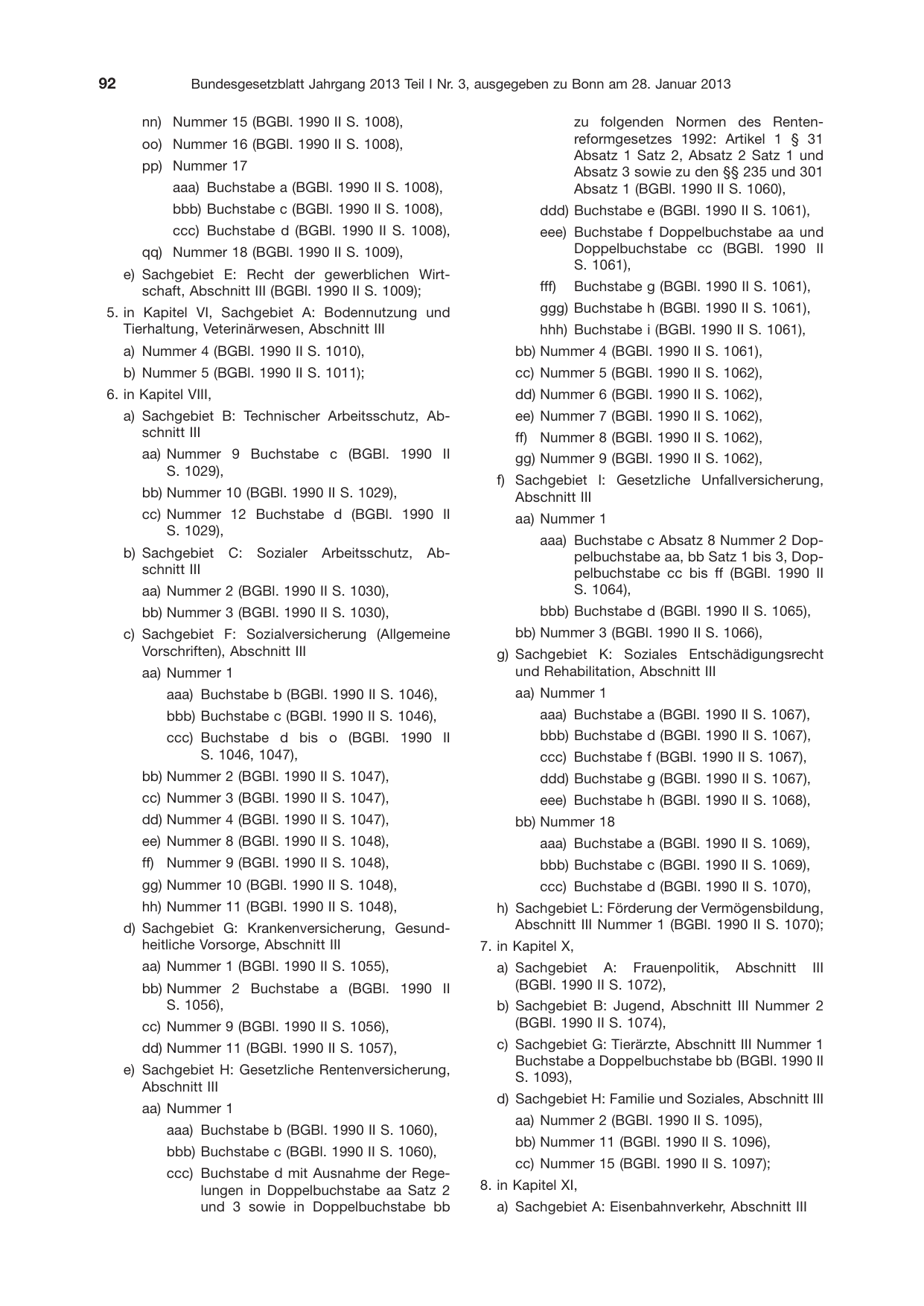 BGBl. 2013, Seite 92 — Originalseite als Abbildung