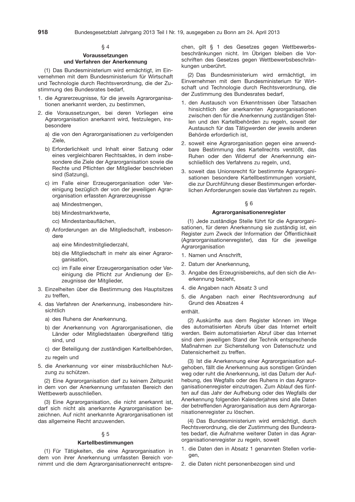 BGBl. 2013, Seite 918 — Originalseite als Abbildung