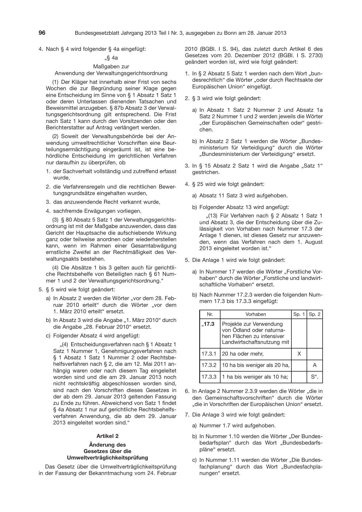 BGBl. 2013, Seite 96 — Originalseite als Abbildung