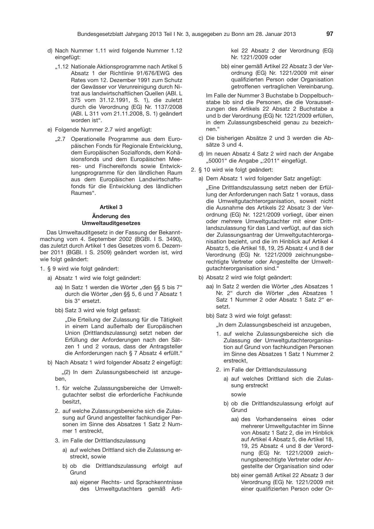 BGBl. 2013, Seite 97 — Originalseite als Abbildung