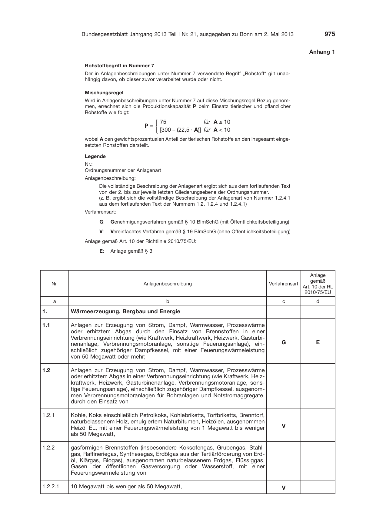 BGBl. 2013, Seite 975 — Originalseite als Abbildung