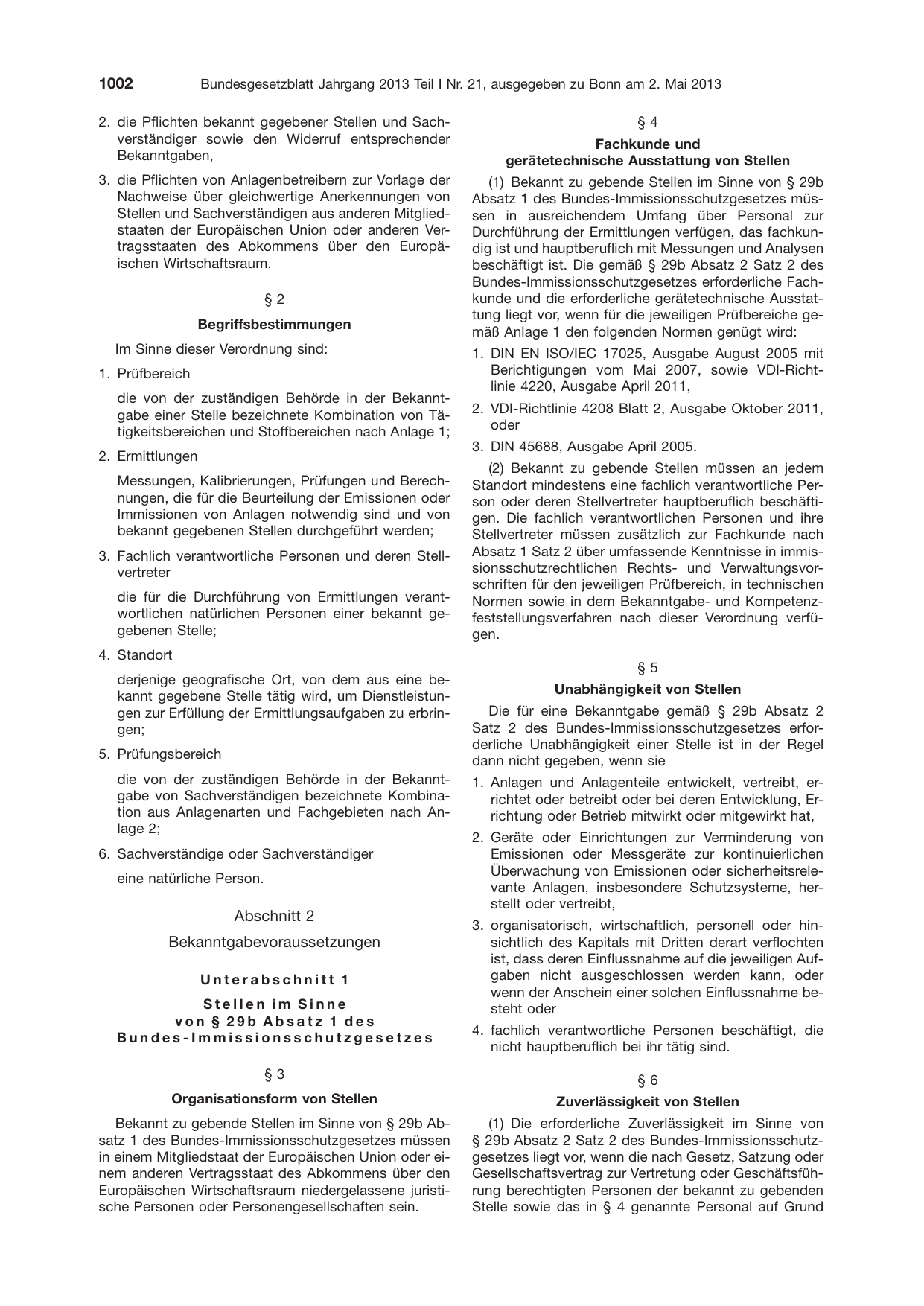 BGBl. 2013, Seite 1002 — Originalseite als Abbildung