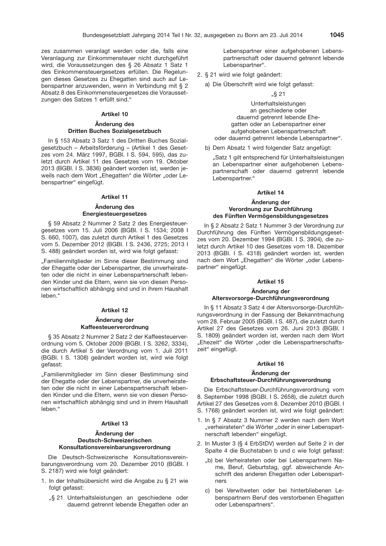 BGBl. 2014, Seite 1045 — Originalseite als Abbildung