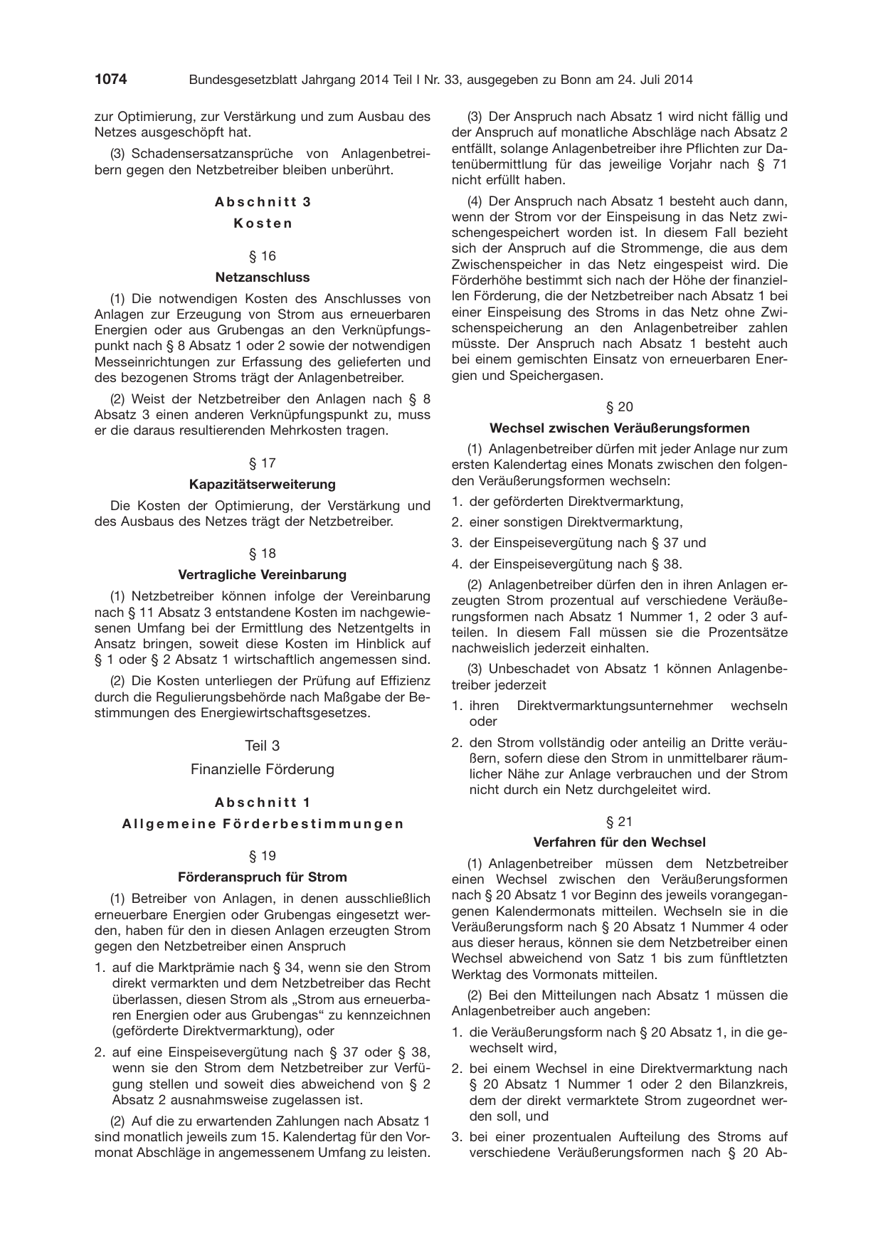 BGBl. 2014, Seite 1074 — Originalseite als Abbildung