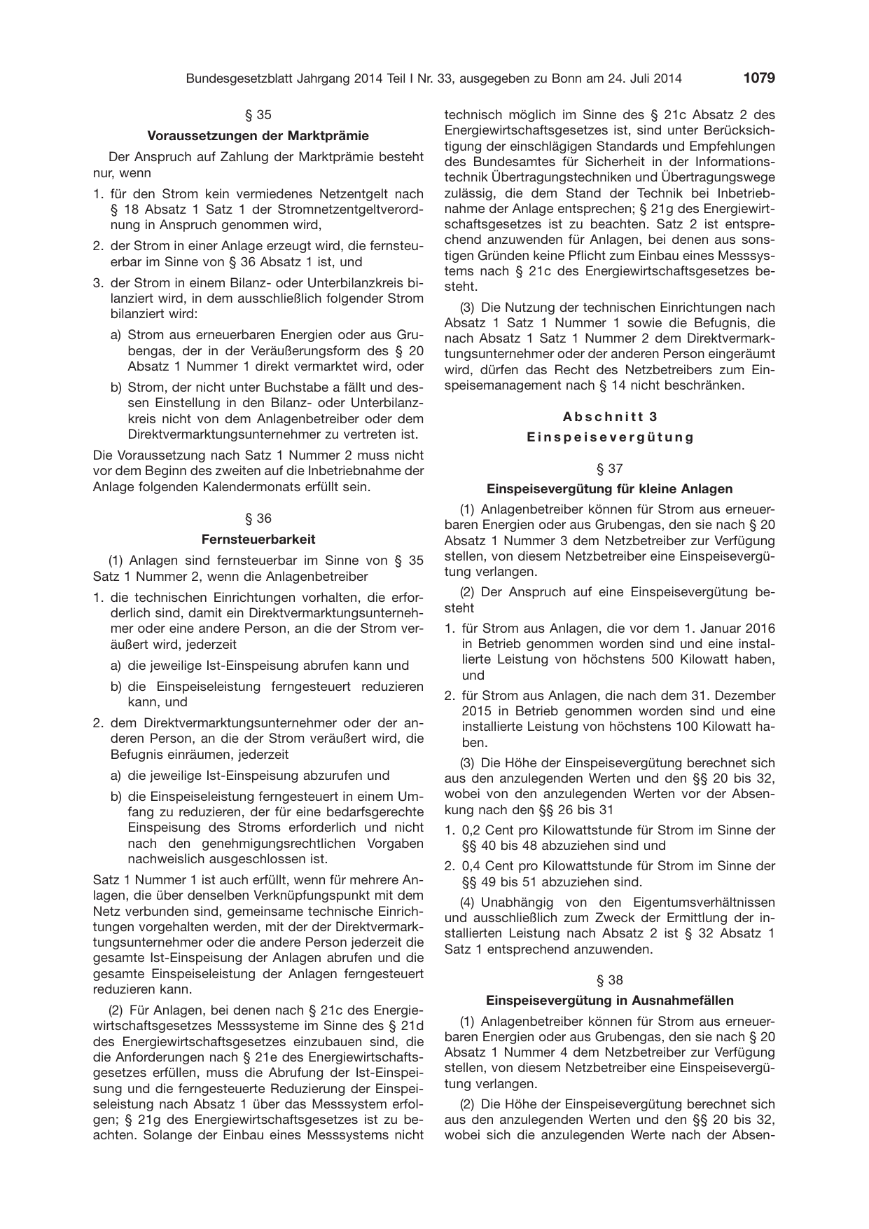 BGBl. 2014, Seite 1079 — Originalseite als Abbildung