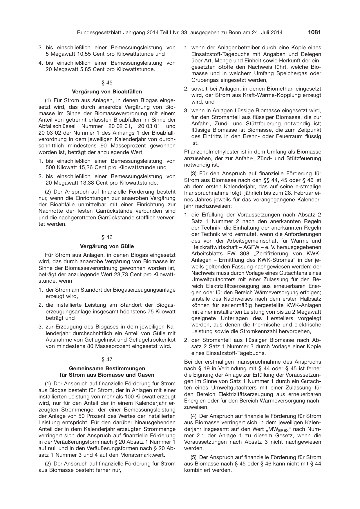 BGBl. 2014, Seite 1081 — Originalseite als Abbildung