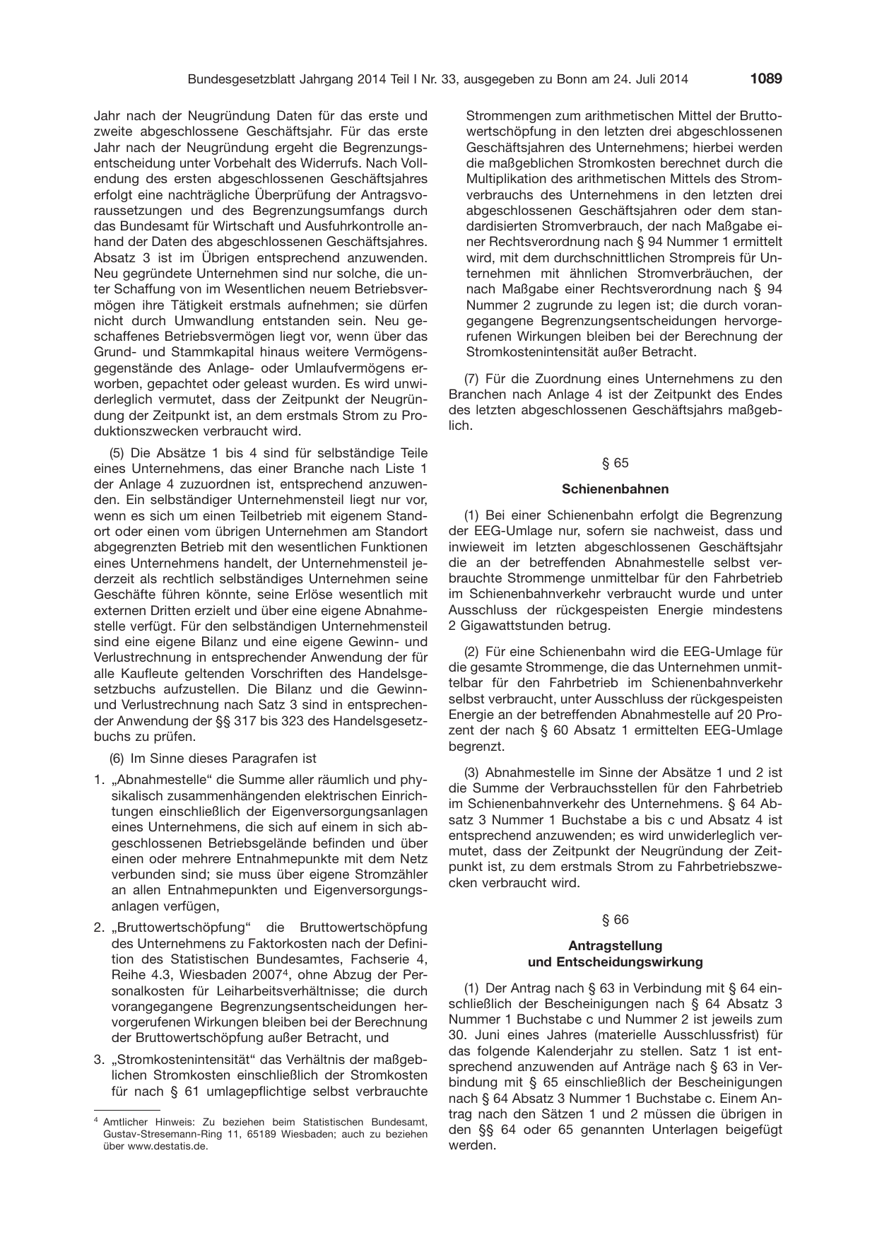 BGBl. 2014, Seite 1089 — Originalseite als Abbildung