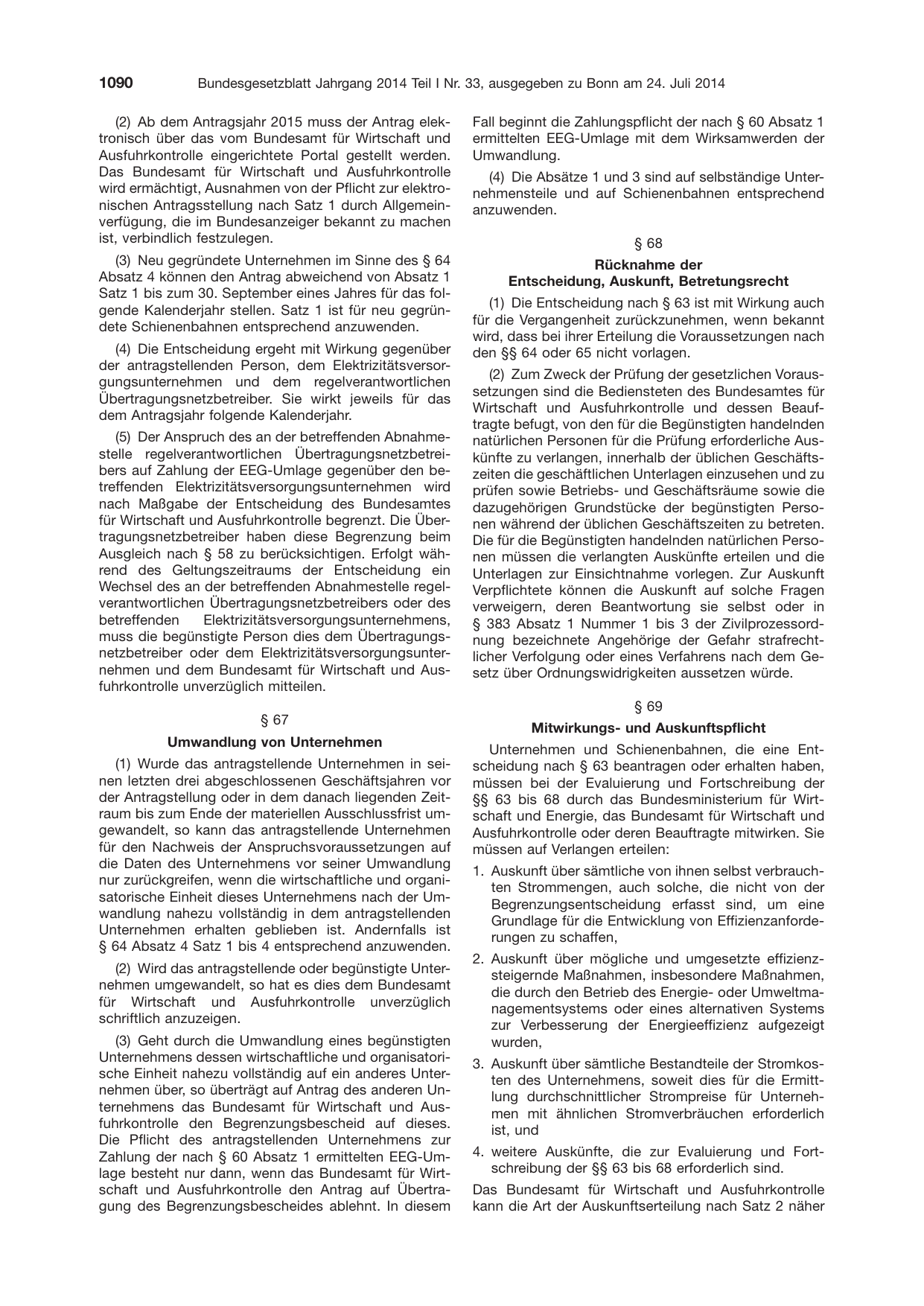 BGBl. 2014, Seite 1090 — Originalseite als Abbildung