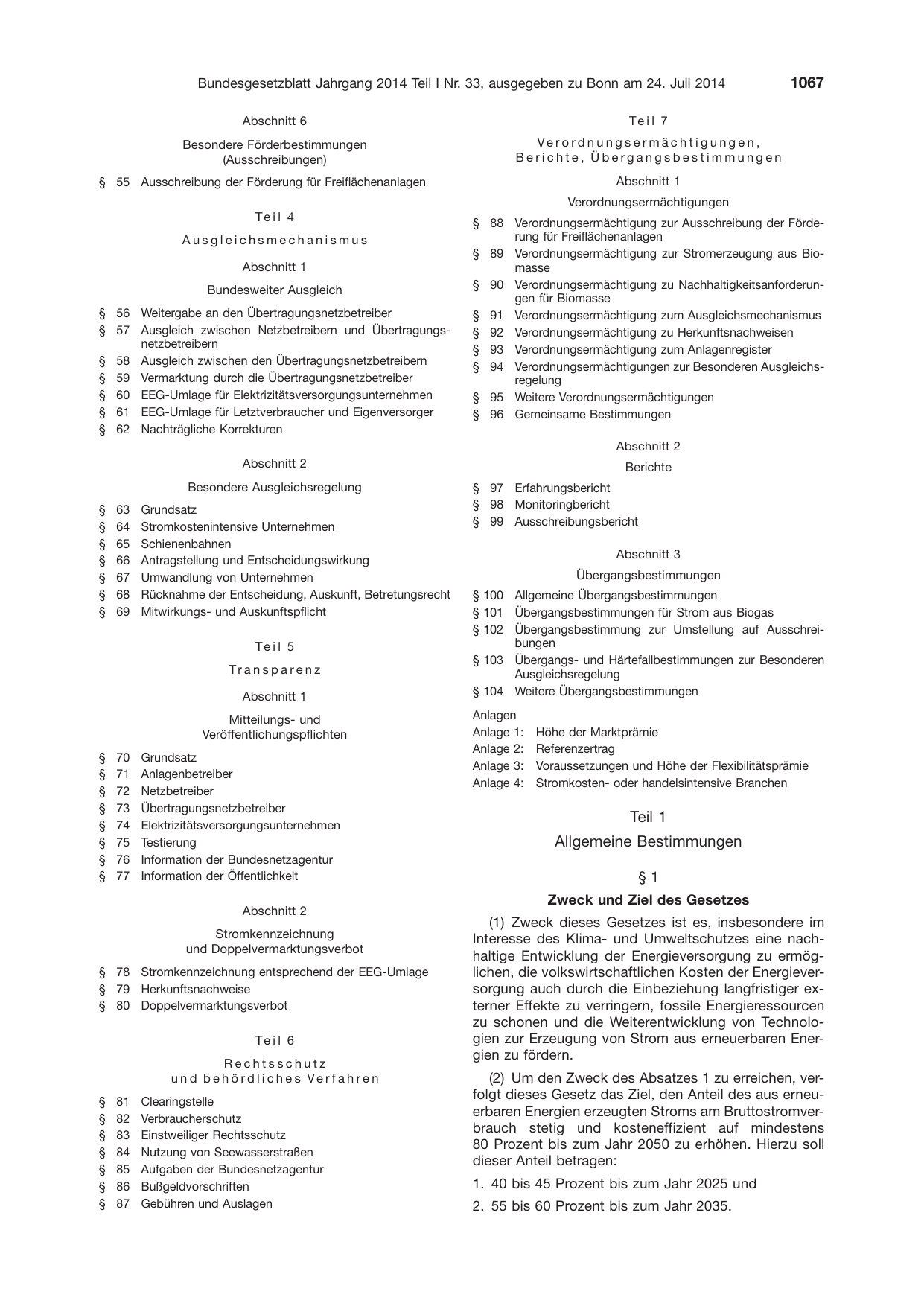 BGBl. 2014, Seite 1067 — Originalseite als Abbildung