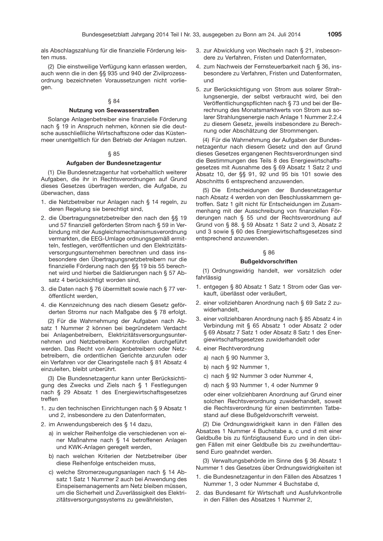 BGBl. 2014, Seite 1095 — Originalseite als Abbildung