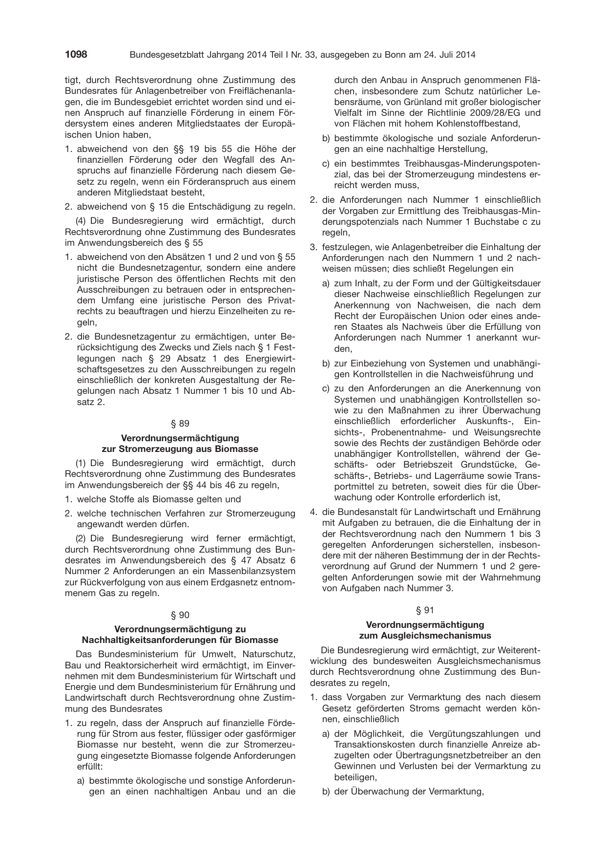 BGBl. 2014, Seite 1098 — Originalseite als Abbildung