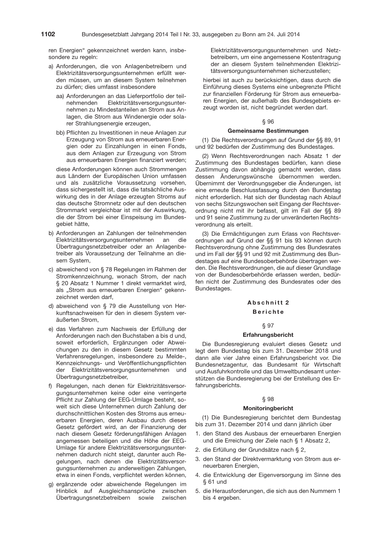 BGBl. 2014, Seite 1102 — Originalseite als Abbildung