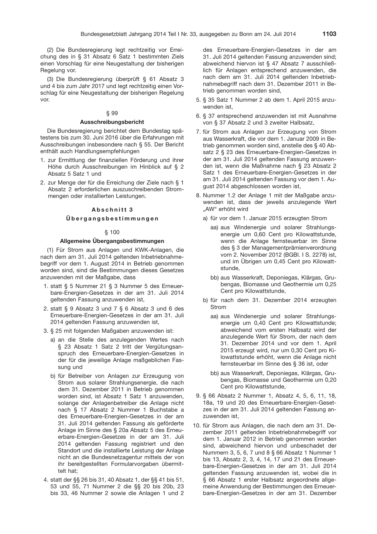 BGBl. 2014, Seite 1103 — Originalseite als Abbildung