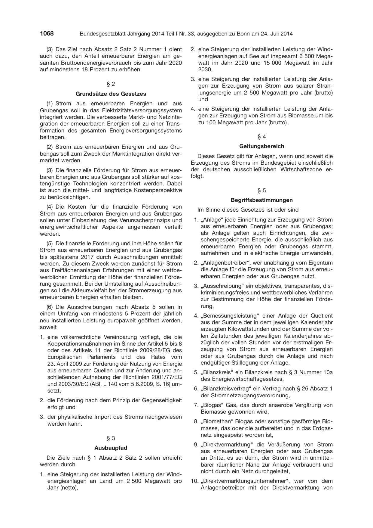 BGBl. 2014, Seite 1068 — Originalseite als Abbildung