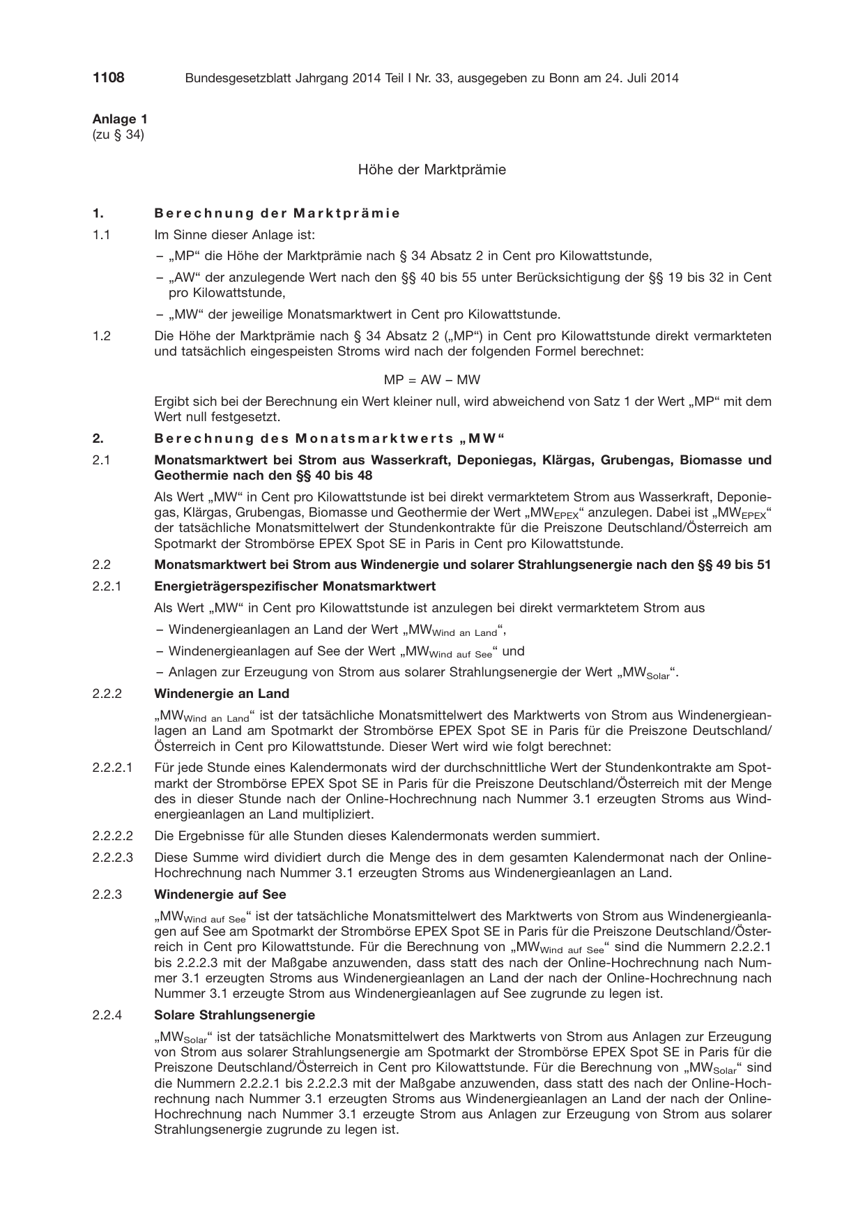 BGBl. 2014, Seite 1108 — Originalseite als Abbildung
