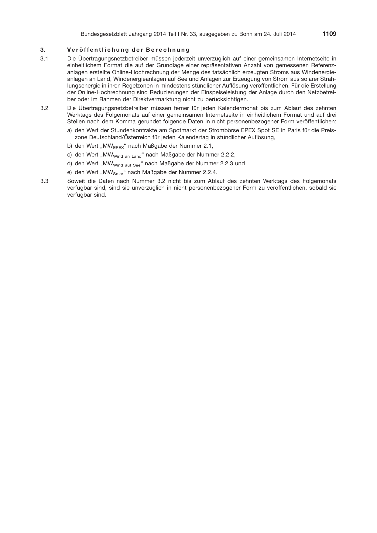 BGBl. 2014, Seite 1109 — Originalseite als Abbildung