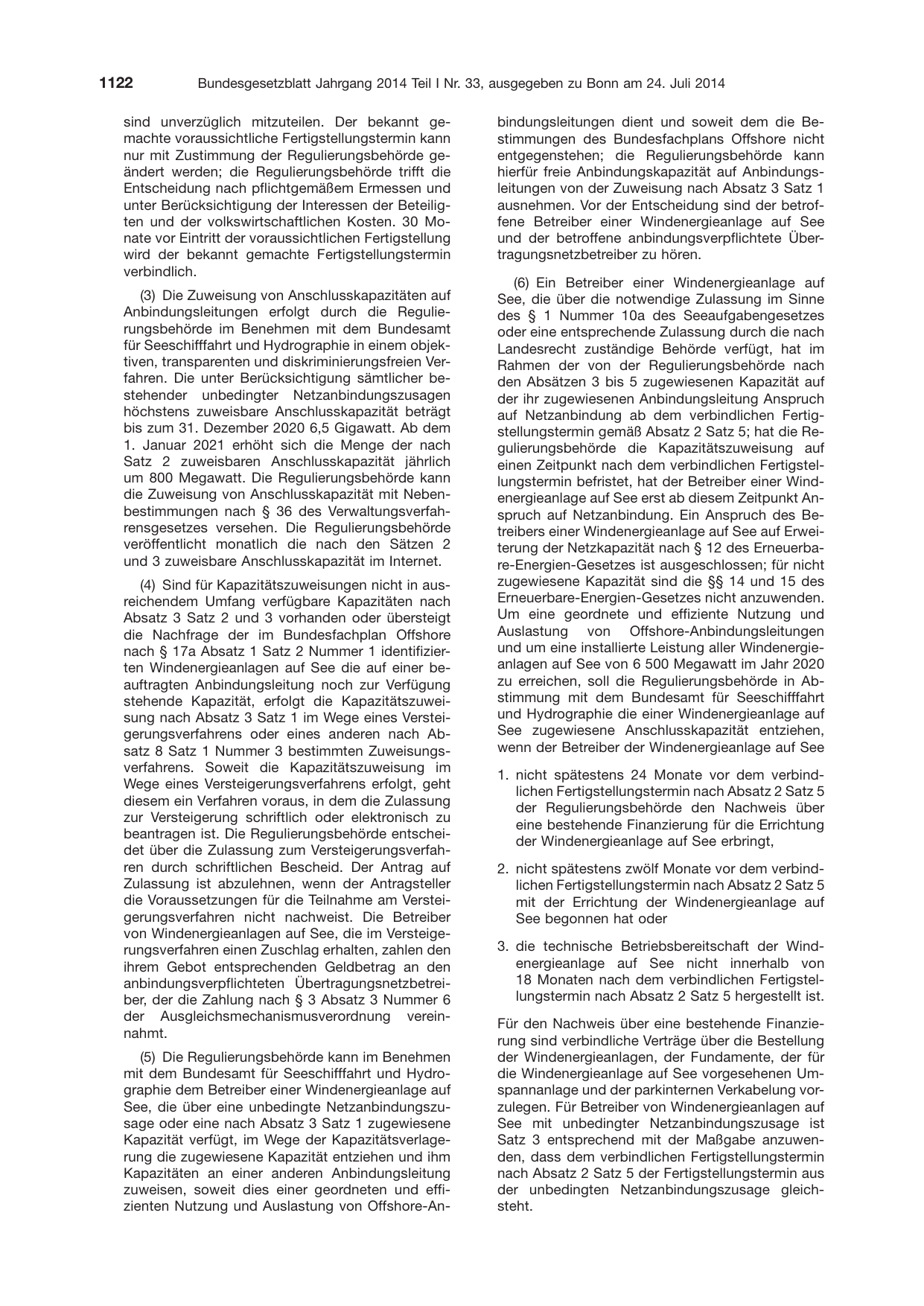 BGBl. 2014, Seite 1122 — Originalseite als Abbildung